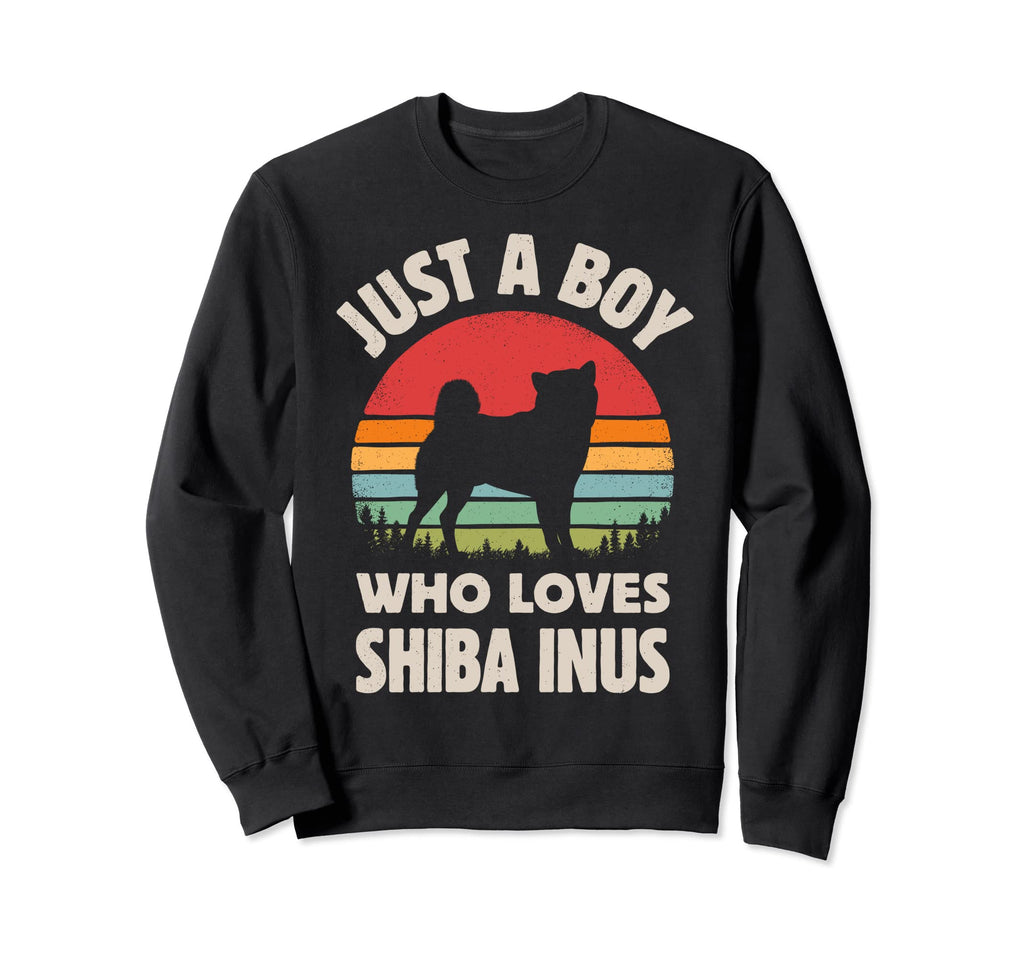 Shiba Inu Just Who Loves Dogs Sunset Sweatshirt - Trendy Graphic Men Women - T-Shirt, Sweatshirt, Hoodie