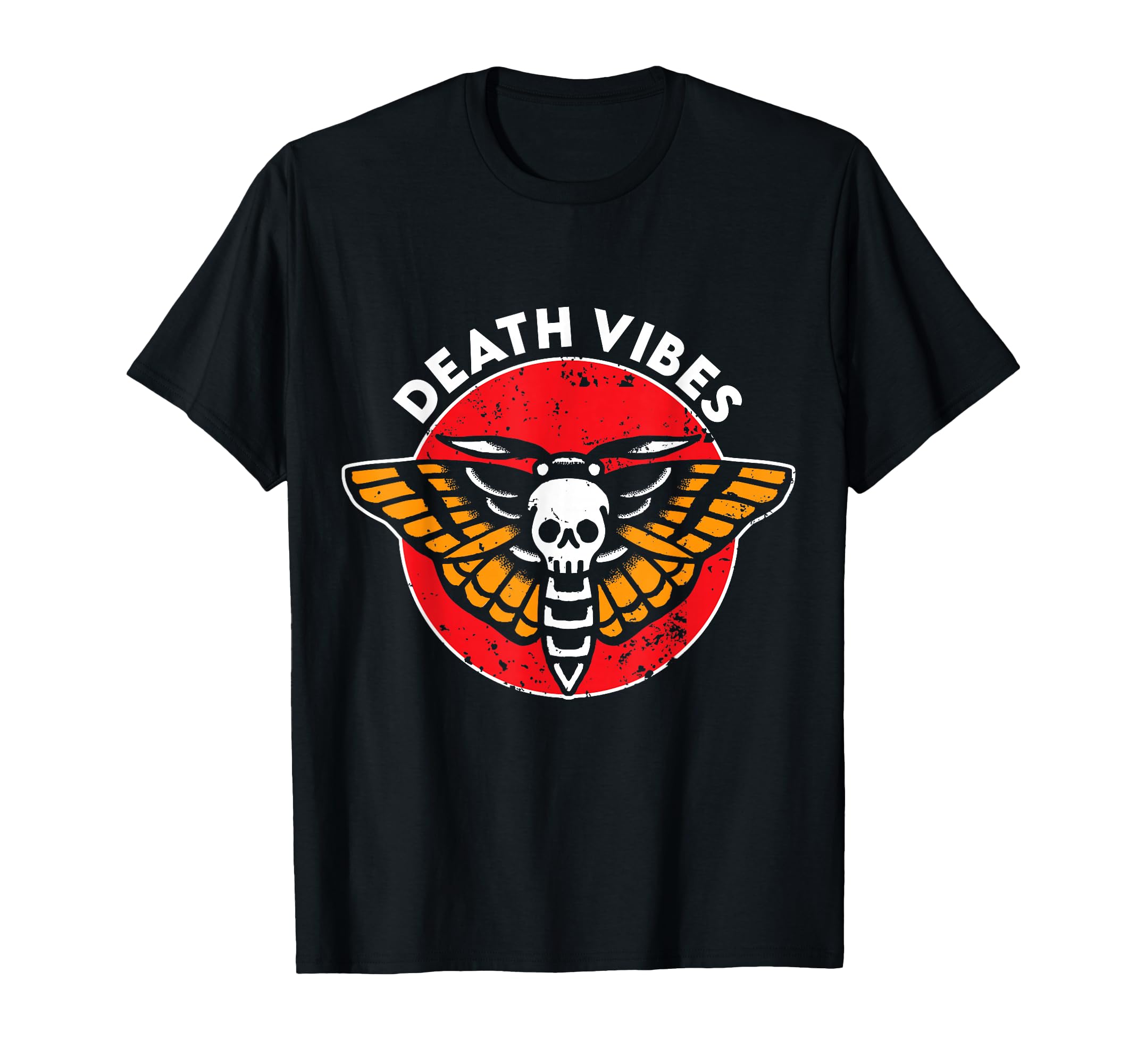 Death Vibes Moth Tattoo American T-Shirt - Casual Everyday Wear Unisex - T-Shirt, Sweatshirt, Hoodie
