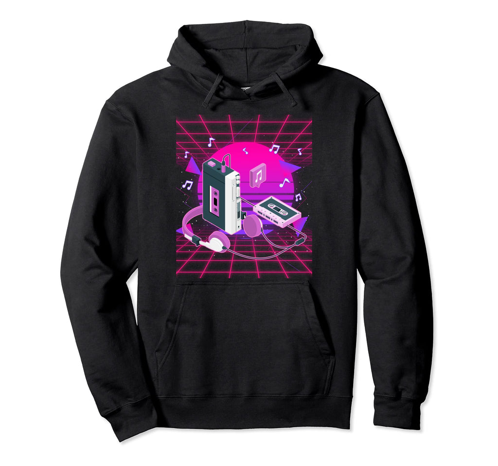 Vaporwave Aesthetic 80S Music Lover Hoodie - Graphic Print for Adults - T-Shirt, Sweatshirt, Hoodie