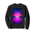 Retrowave Mountains And Sun Sweatshirt - Casual Everyday Wear Men Women - T-Shirt, Sweatshirt, Hoodie