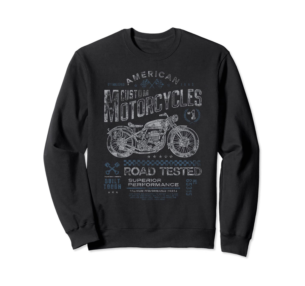 Motorcycle Enthusiast Rustic Effect Sweatshirt - Trendy Graphic Unisex - T-Shirt, Sweatshirt, Hoodie