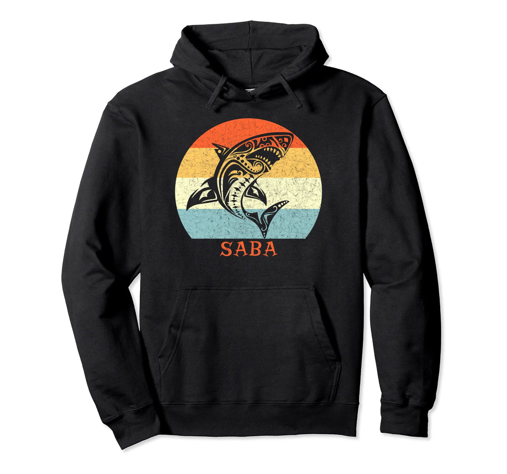 Saba West Indies Tribal Shark Vacation Hoodie - Trendy Graphic Men Women - T-Shirt, Sweatshirt, Hoodie