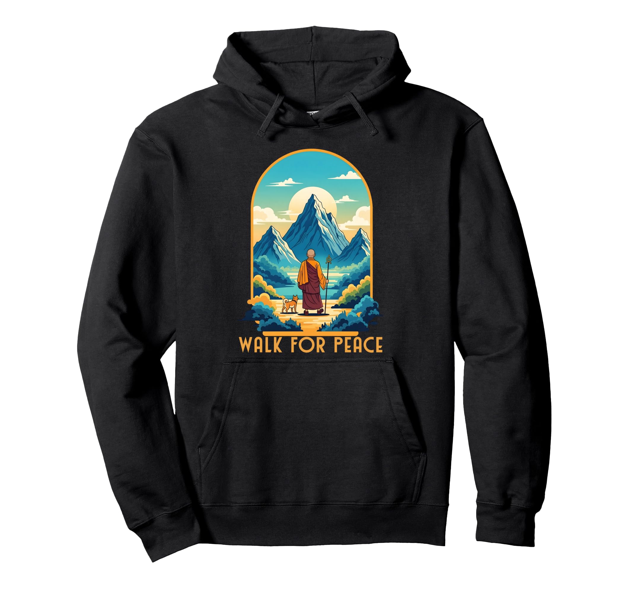 Walk Peace Monks Journey 2026 Dog Hoodie - Custom Art Print for Adults - T-Shirt, Sweatshirt, Hoodie