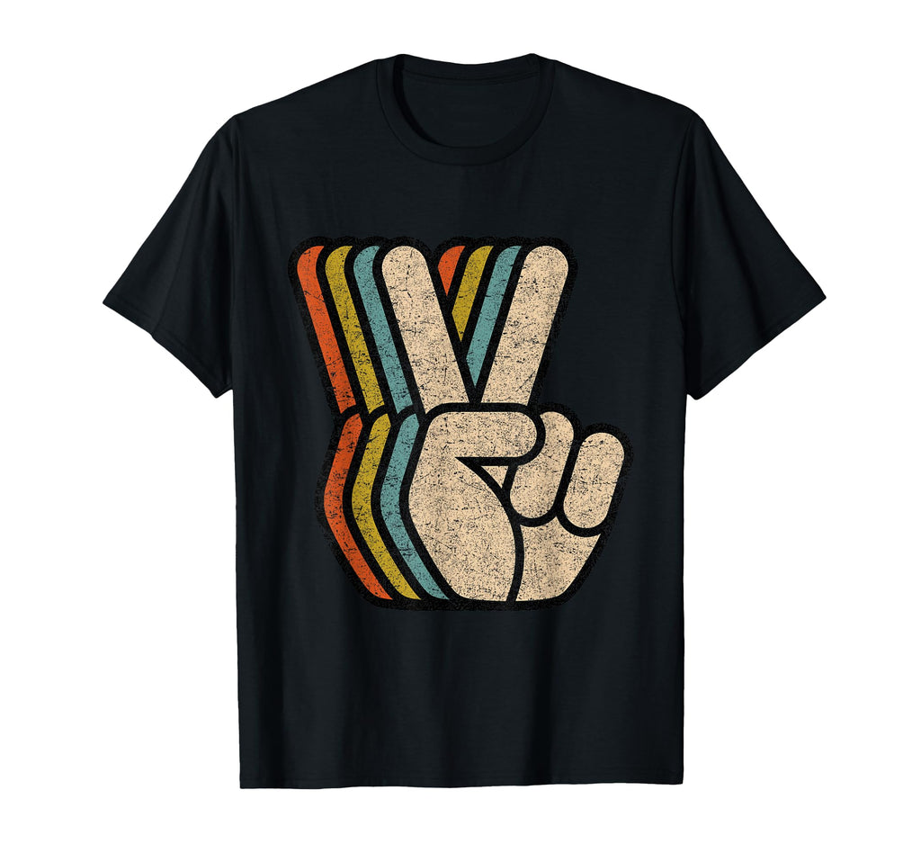 Peace Sign V Fingers 60S 70S 80S T-Shirt - Fun Novelty Design for Adults - T-Shirt, Sweatshirt, Hoodie
