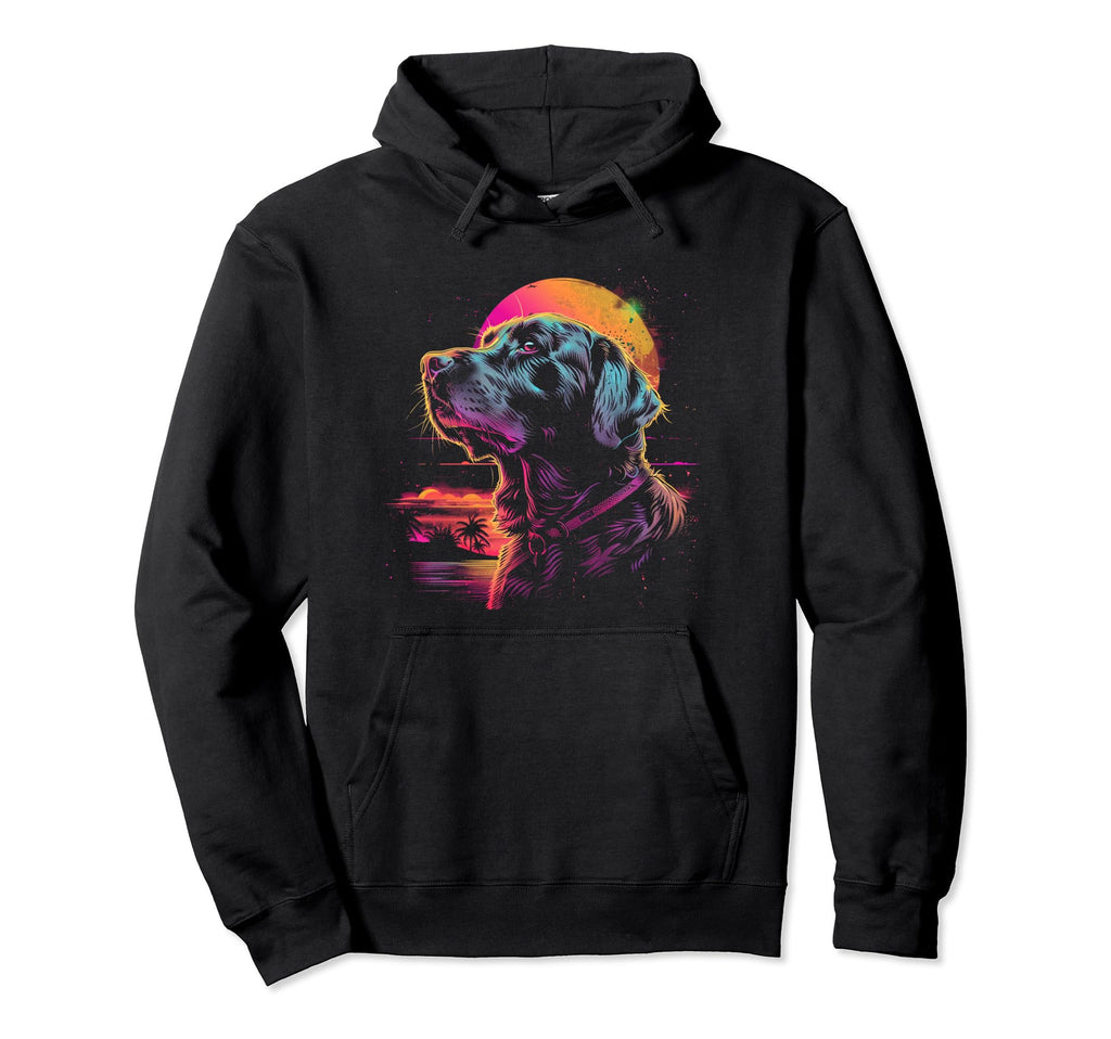 Labrador Retriever Dog Vaporwave Hoodie - Aesthetic Graphic Unisex - T-Shirt, Sweatshirt, Hoodie