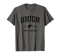 Union West Virginia Wv Athletic Black T-Shirt - Novelty Apparel for Adults - T-Shirt, Sweatshirt, Hoodie