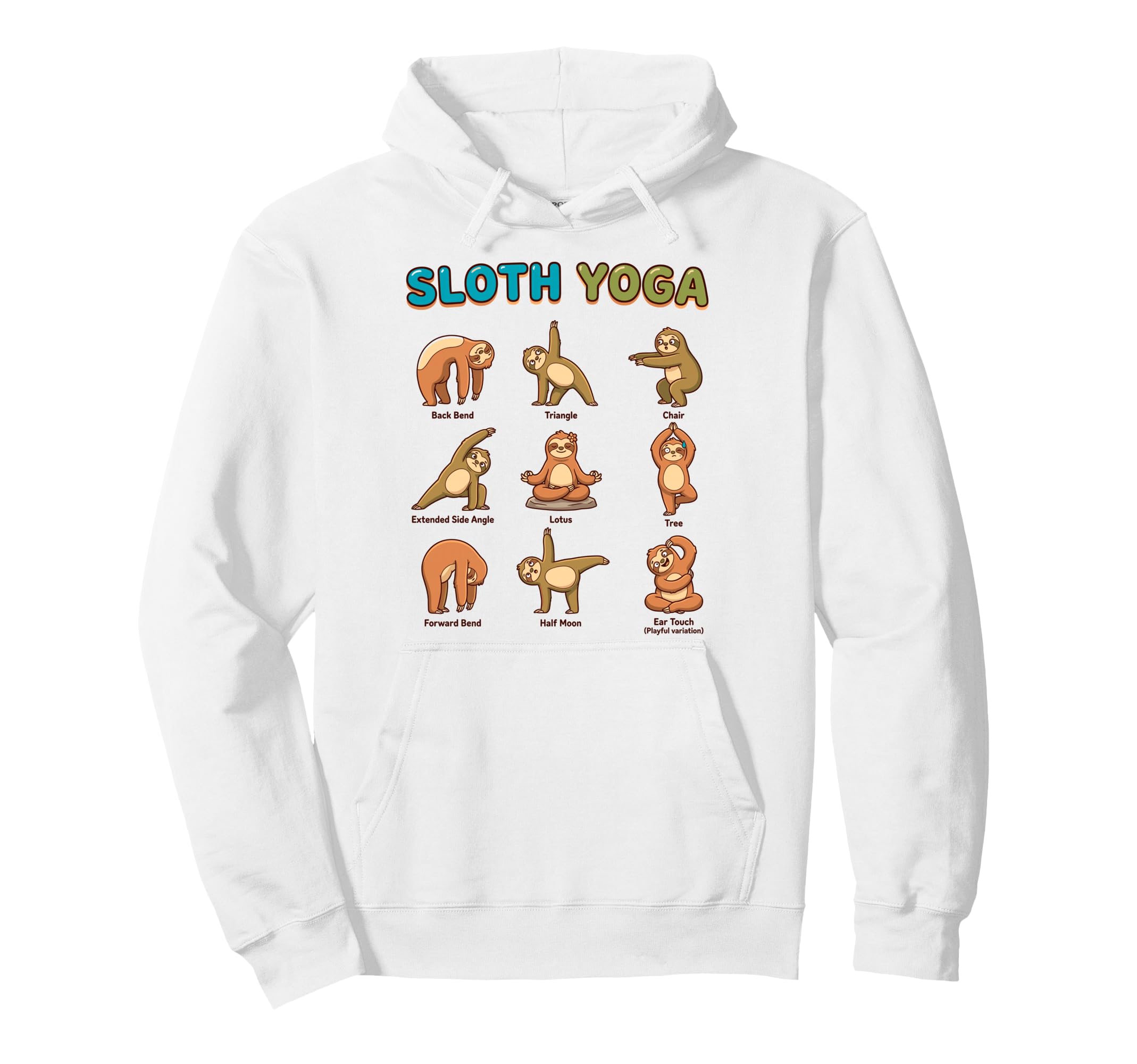 Chakras Mandala Sloth Yoga Poses Hoodie - Novelty Apparel Unisex - T-Shirt, Sweatshirt, Hoodie