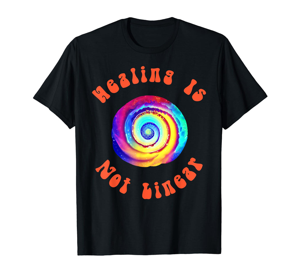 Healing Is Not Linear Mental Health T-Shirt - Fun Novelty Design Unisex - T-Shirt, Sweatshirt, Hoodie