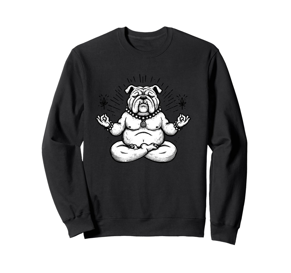 Meditation Bulldog Yoga Pose Relaxing Sweatshirt - Graphic Print Men Women - T-Shirt, Sweatshirt, Hoodie