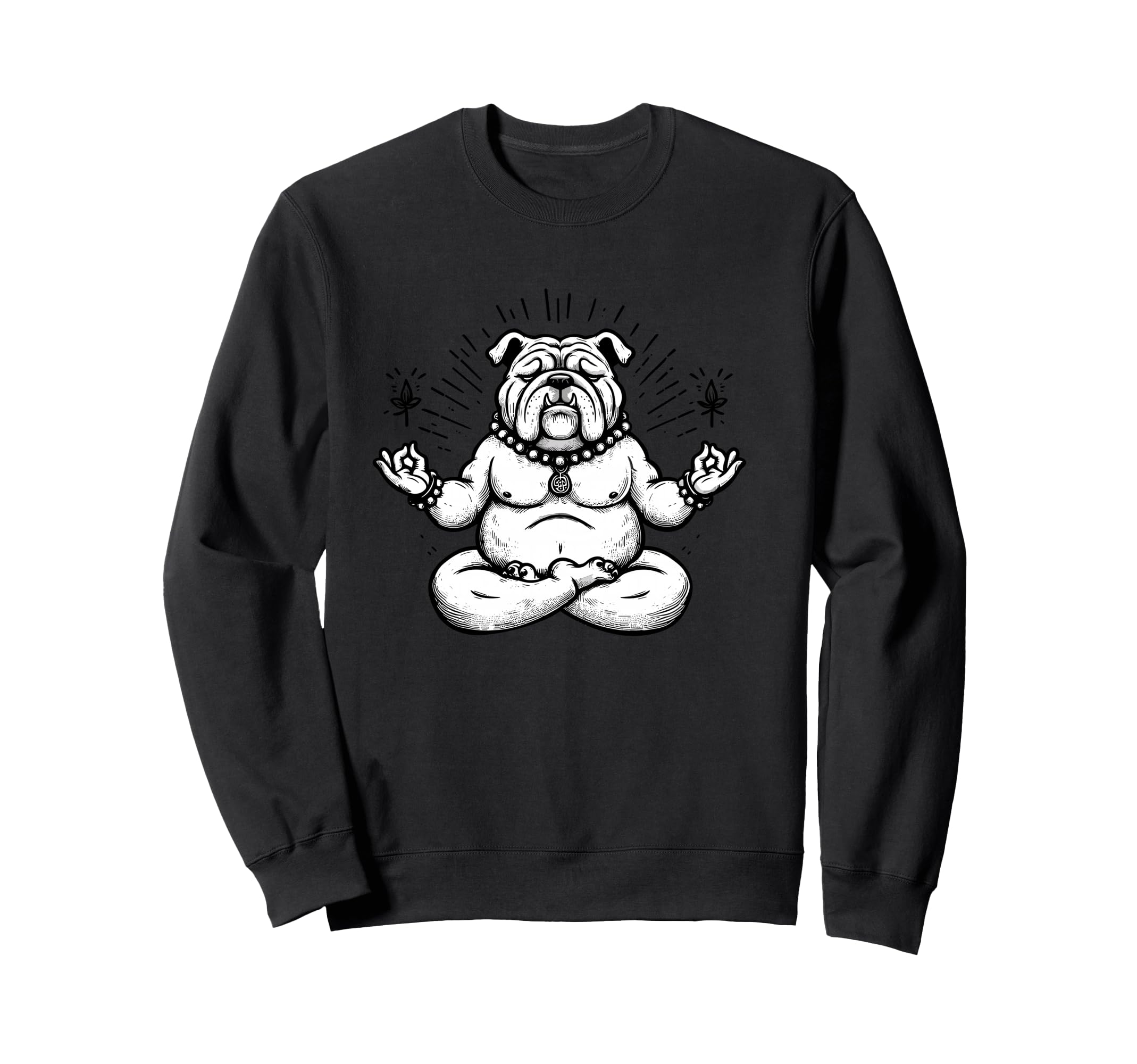 Meditation Bulldog Yoga Pose Relaxing Sweatshirt - Graphic Print Men Women - T-Shirt, Sweatshirt, Hoodie
