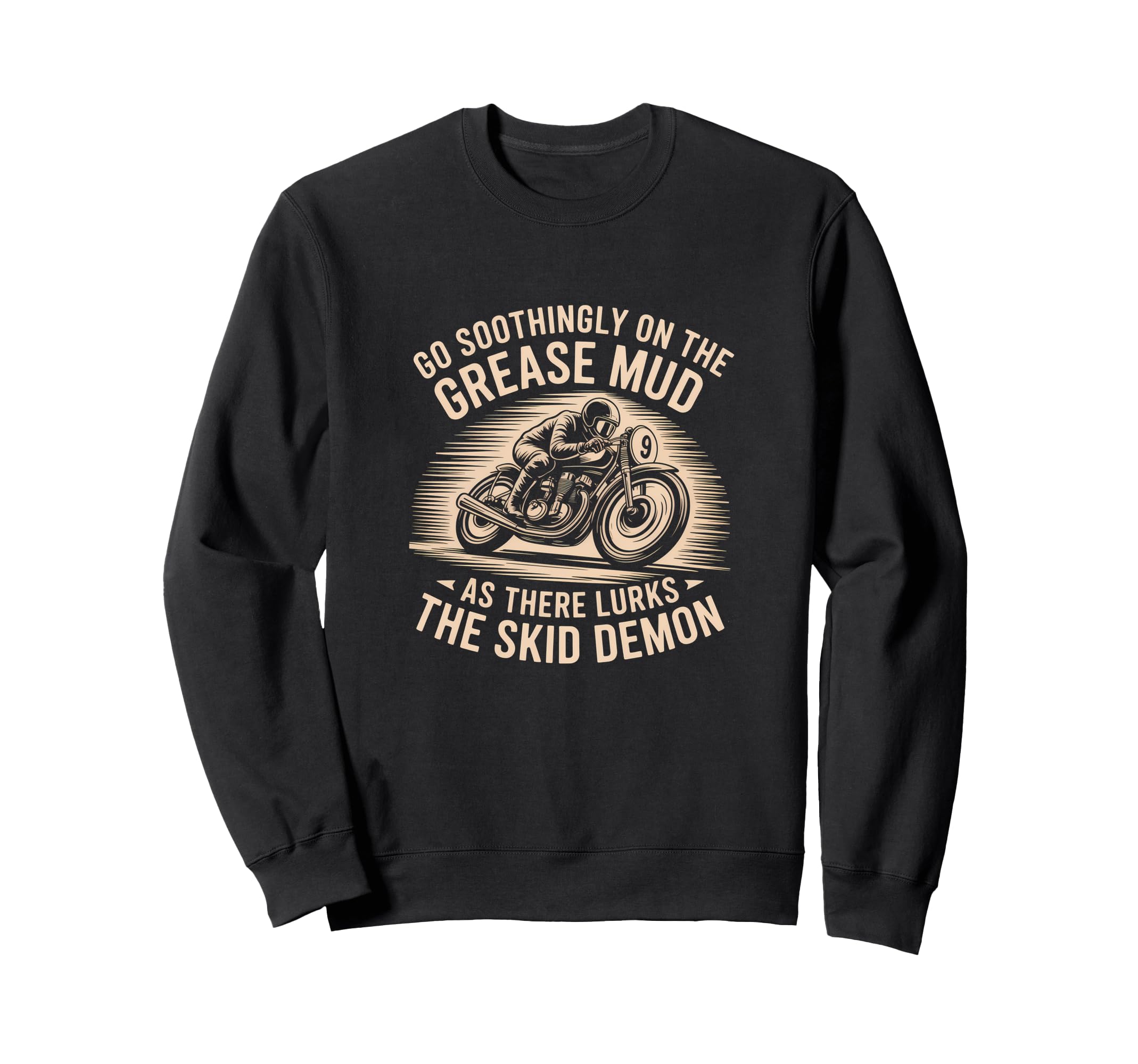 Motorcycle Grease Mud Skid Demon Sweatshirt - Novelty Apparel for Adults - T-Shirt, Sweatshirt, Hoodie