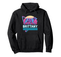 Brittany Spaniel Synthwave Aesthetic Hoodie - Custom Art Print for Adults - T-Shirt, Sweatshirt, Hoodie