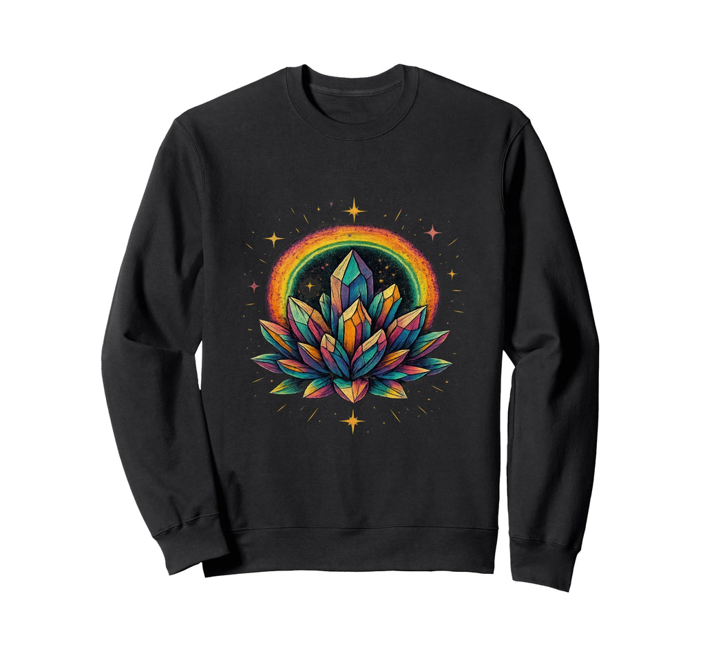 Rainbow Crystal Cluster Sweatshirt - Fun Novelty Design Men Women - T-Shirt, Sweatshirt, Hoodie