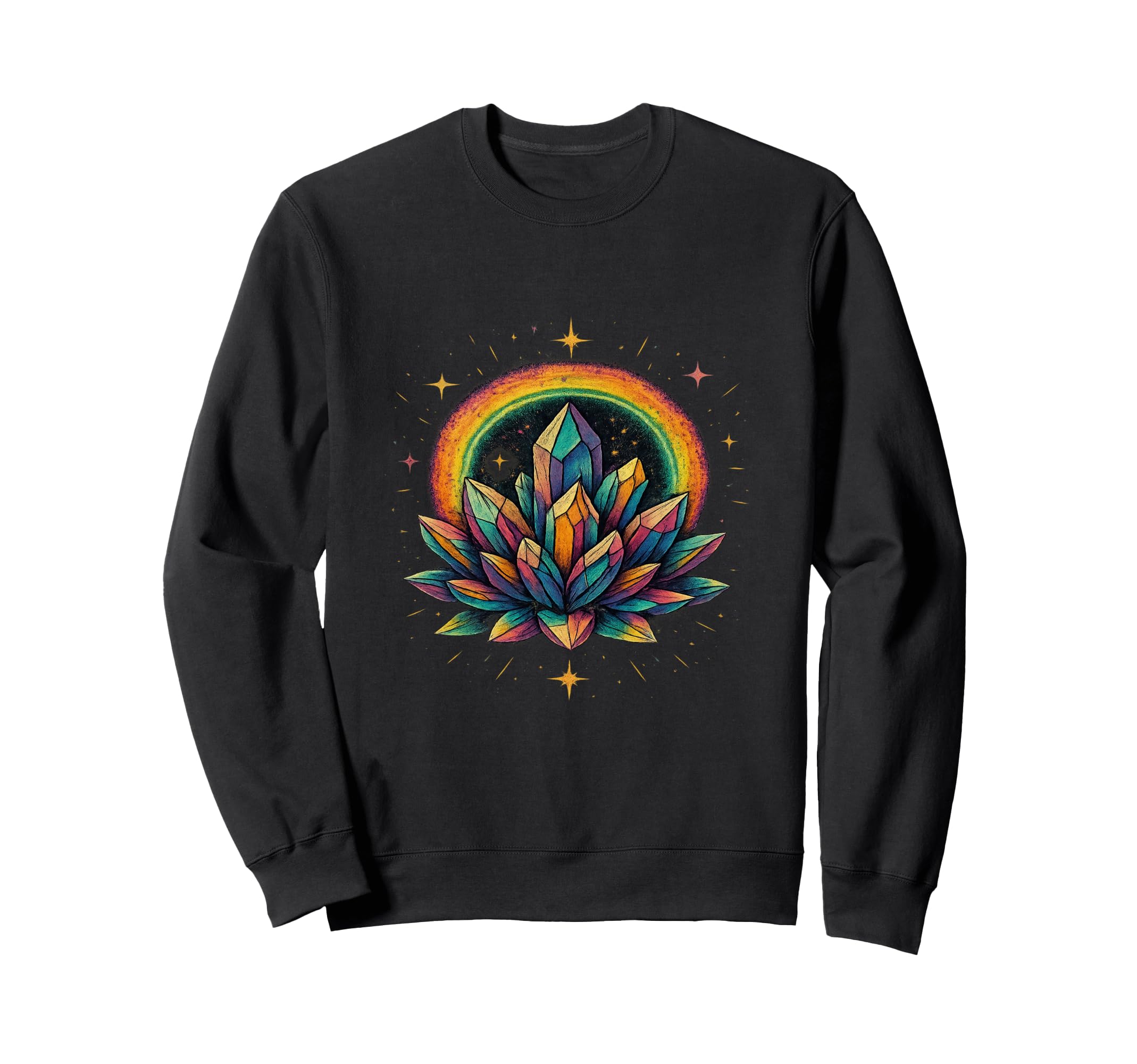 Rainbow Crystal Cluster Sweatshirt - Fun Novelty Design Men Women - T-Shirt, Sweatshirt, Hoodie
