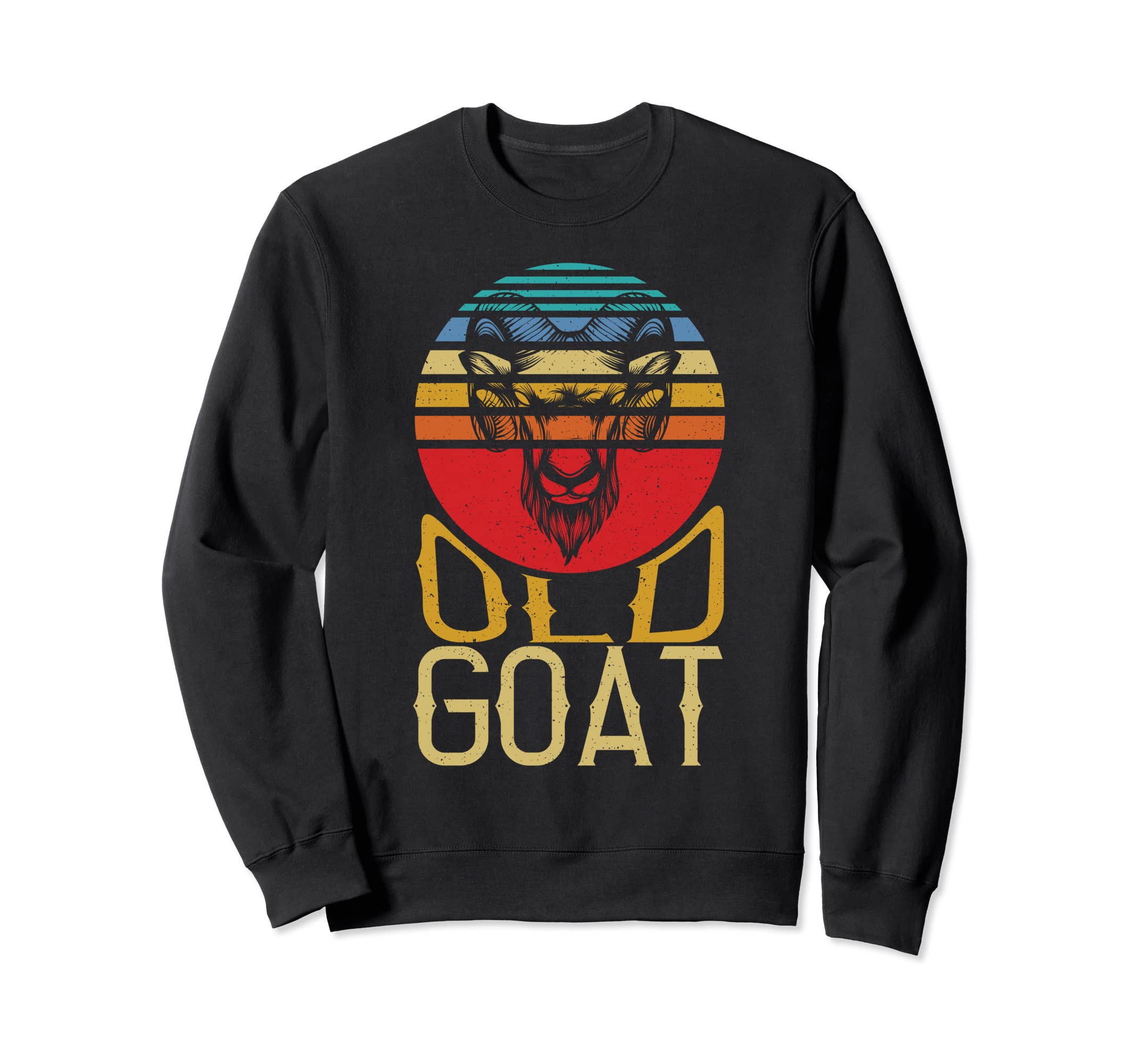Old Goat Distressed Horns Farmers Sweatshirt - Aesthetic Graphic Men Women - T-Shirt, Sweatshirt, Hoodie