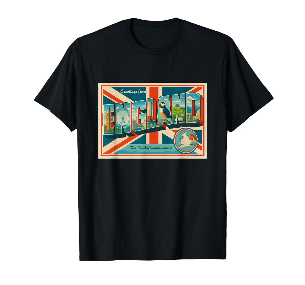 England Uk 50S Travel Art T-Shirt - Casual Everyday Wear Men Women - T-Shirt, Sweatshirt, Hoodie