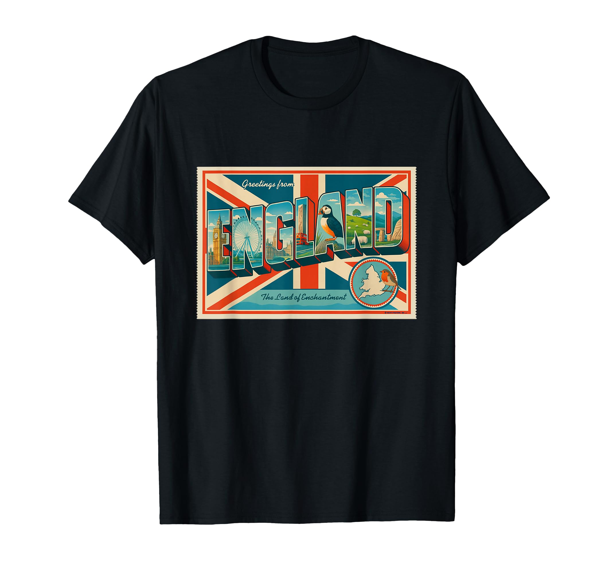 England Uk 50S Travel Art T-Shirt - Casual Everyday Wear Men Women - T-Shirt, Sweatshirt, Hoodie