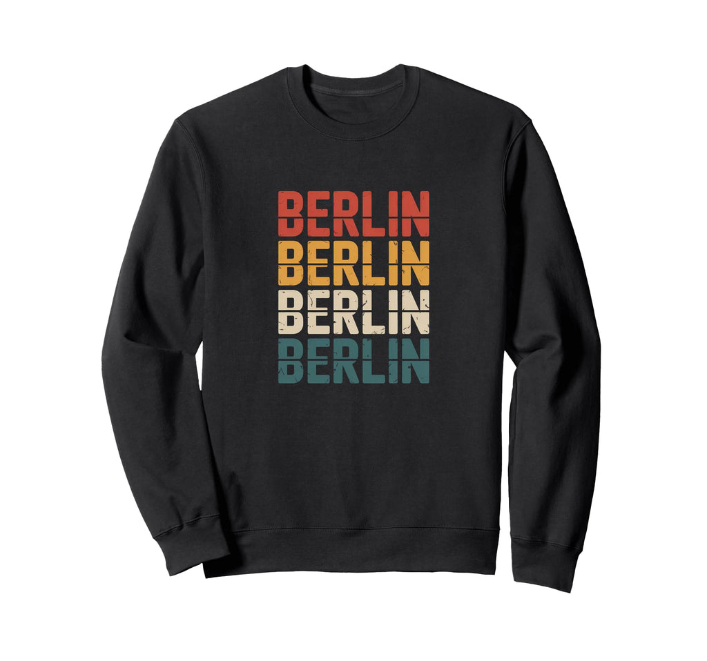 Berlin Stacked Typography City Sweatshirt - Custom Art Print for Adults - T-Shirt, Sweatshirt, Hoodie