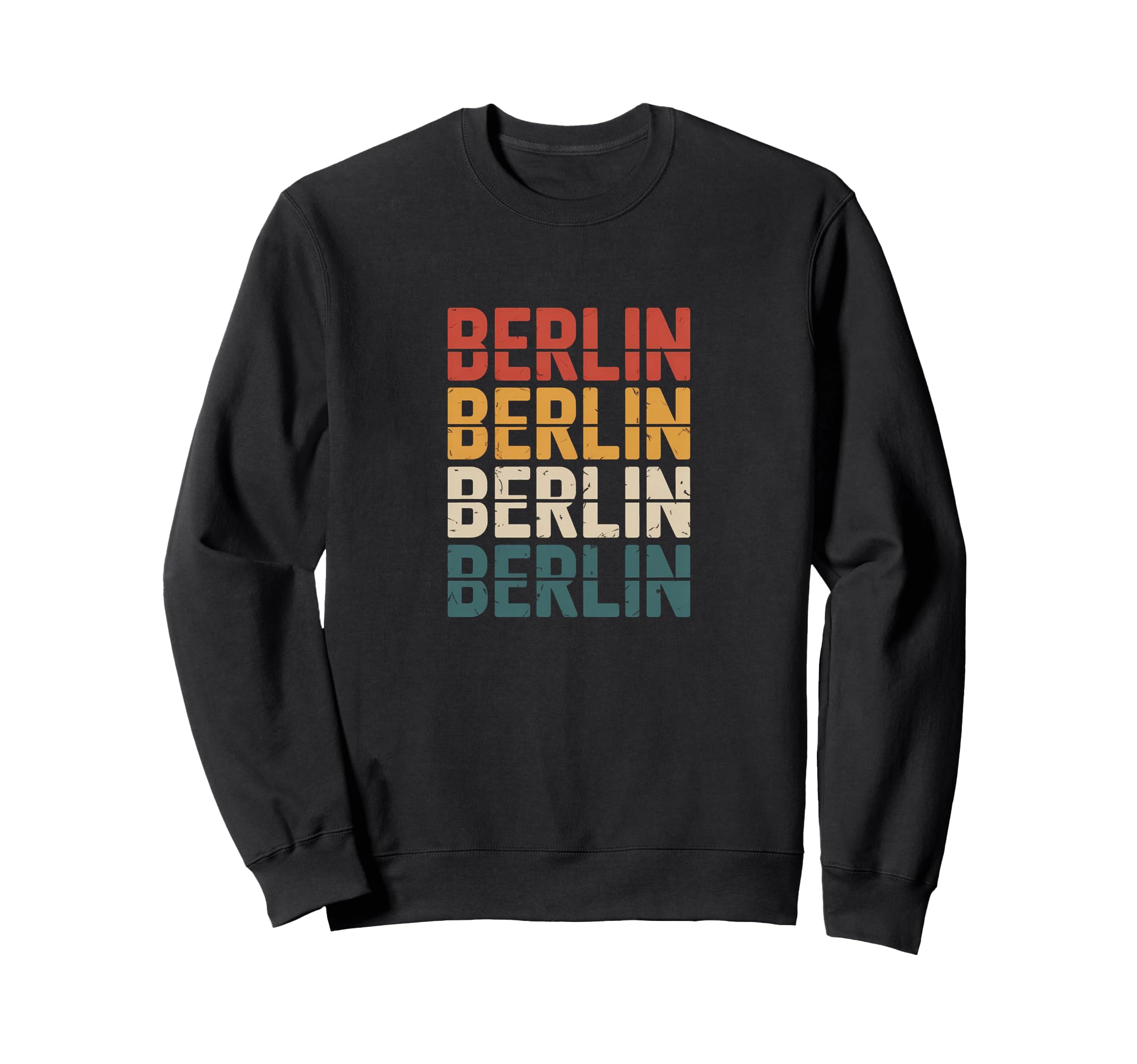Berlin Stacked Typography City Sweatshirt - Custom Art Print for Adults - T-Shirt, Sweatshirt, Hoodie