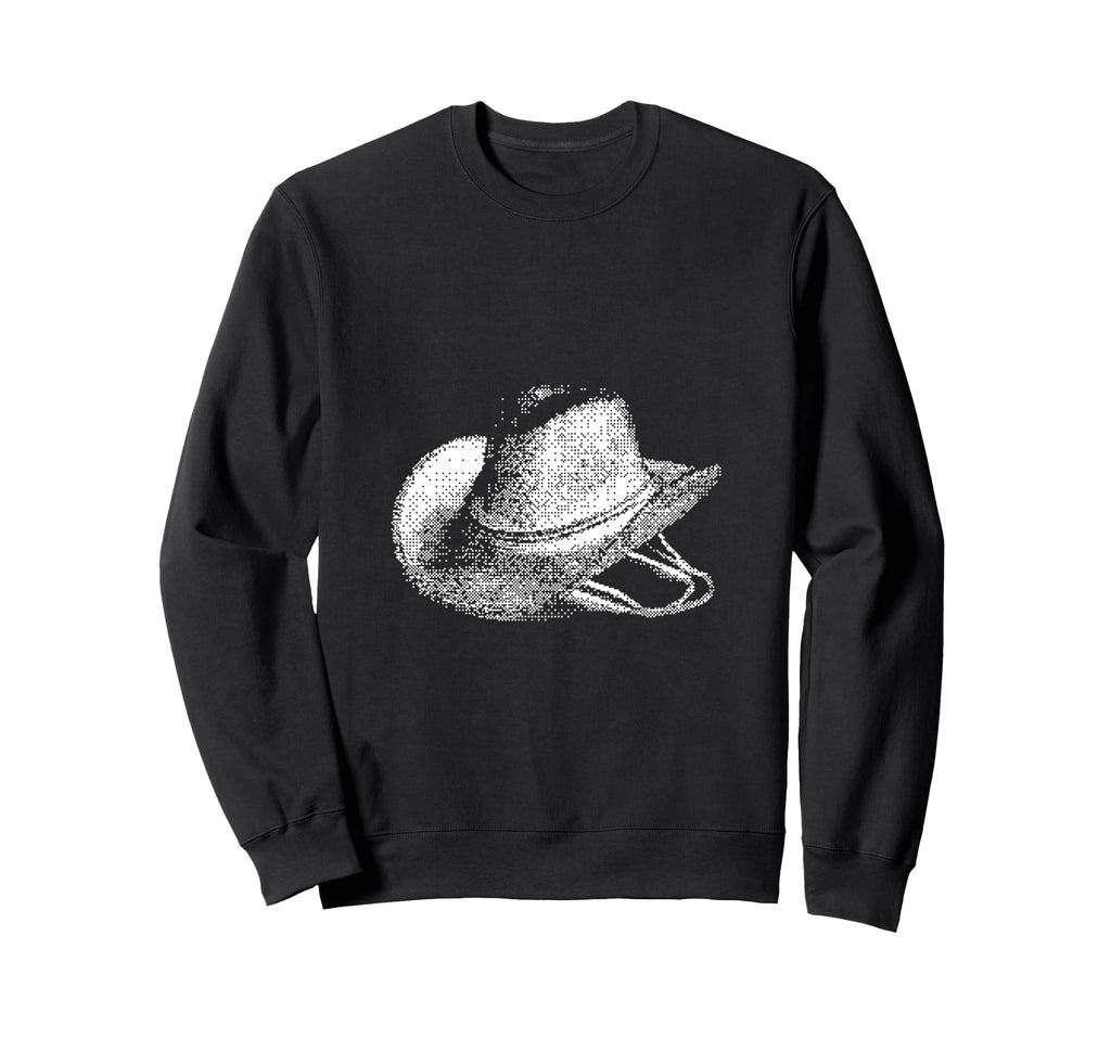 Cowboy Hat Pixelated Wild West Sweatshirt - Fun Novelty Design Men Women - T-Shirt, Sweatshirt, Hoodie