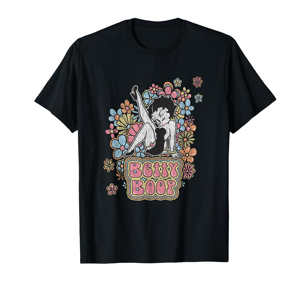 Betty Boop Flower Power Groovy Pin Up T-Shirt - Custom Art Print Men Women - T-Shirt, Sweatshirt, Hoodie