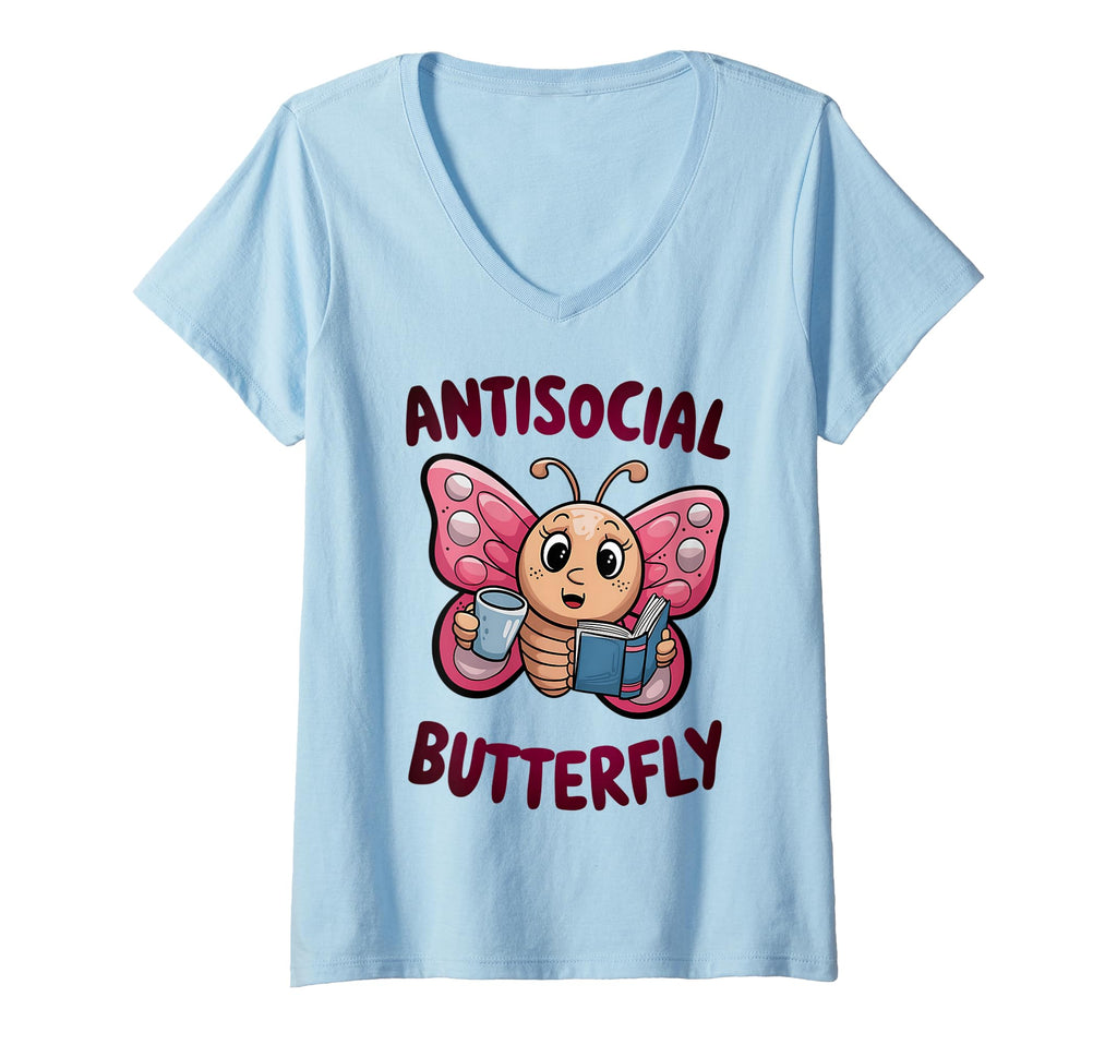 Womens Groovy Anti Social Butterfly T-Shirt - Streetwear Style Unisex - T-Shirt, Sweatshirt, Hoodie