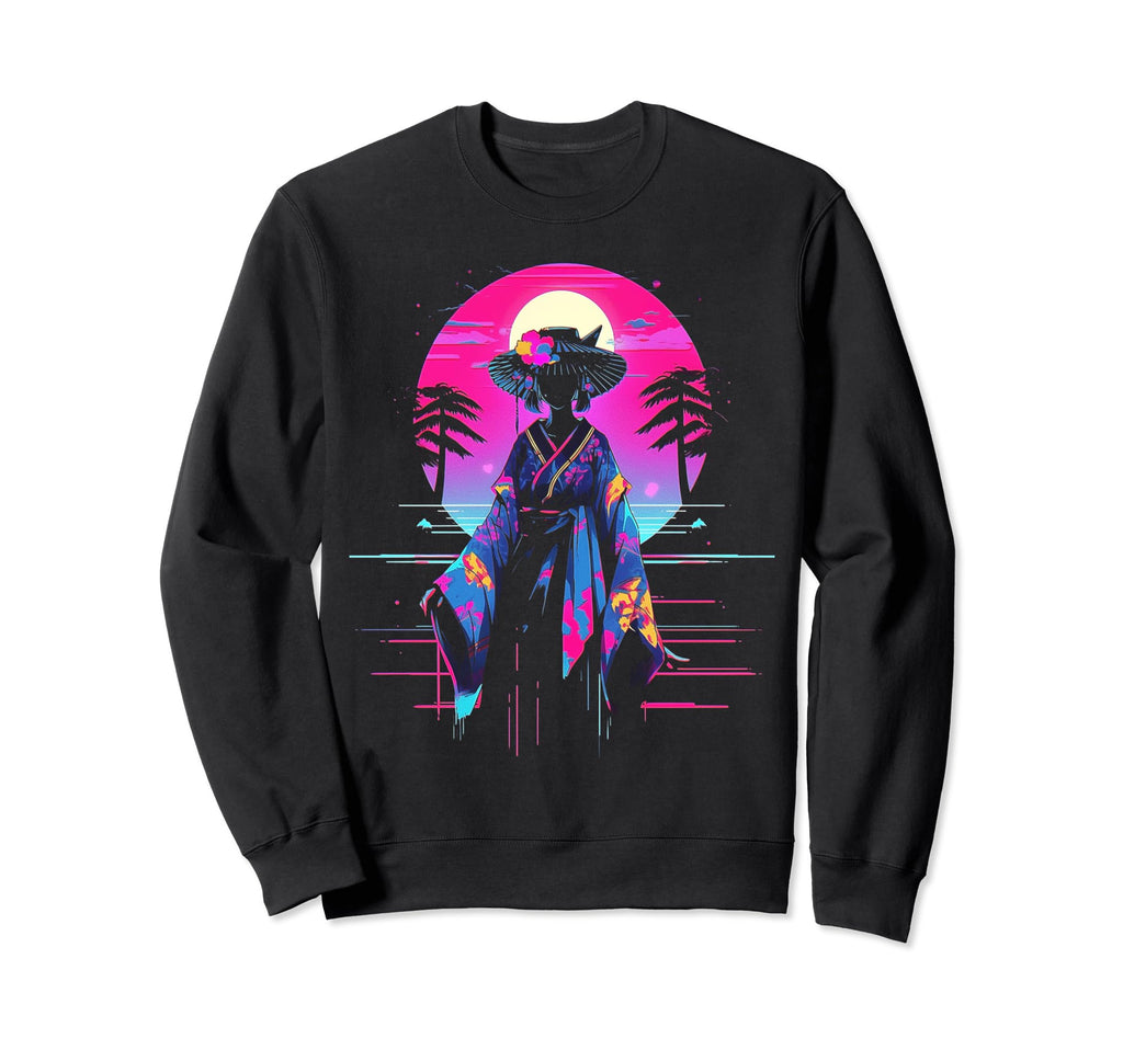 Vaporwave Geisha 80S Synthwave 17 Sweatshirt - Fun Novelty Design Unisex - T-Shirt, Sweatshirt, Hoodie