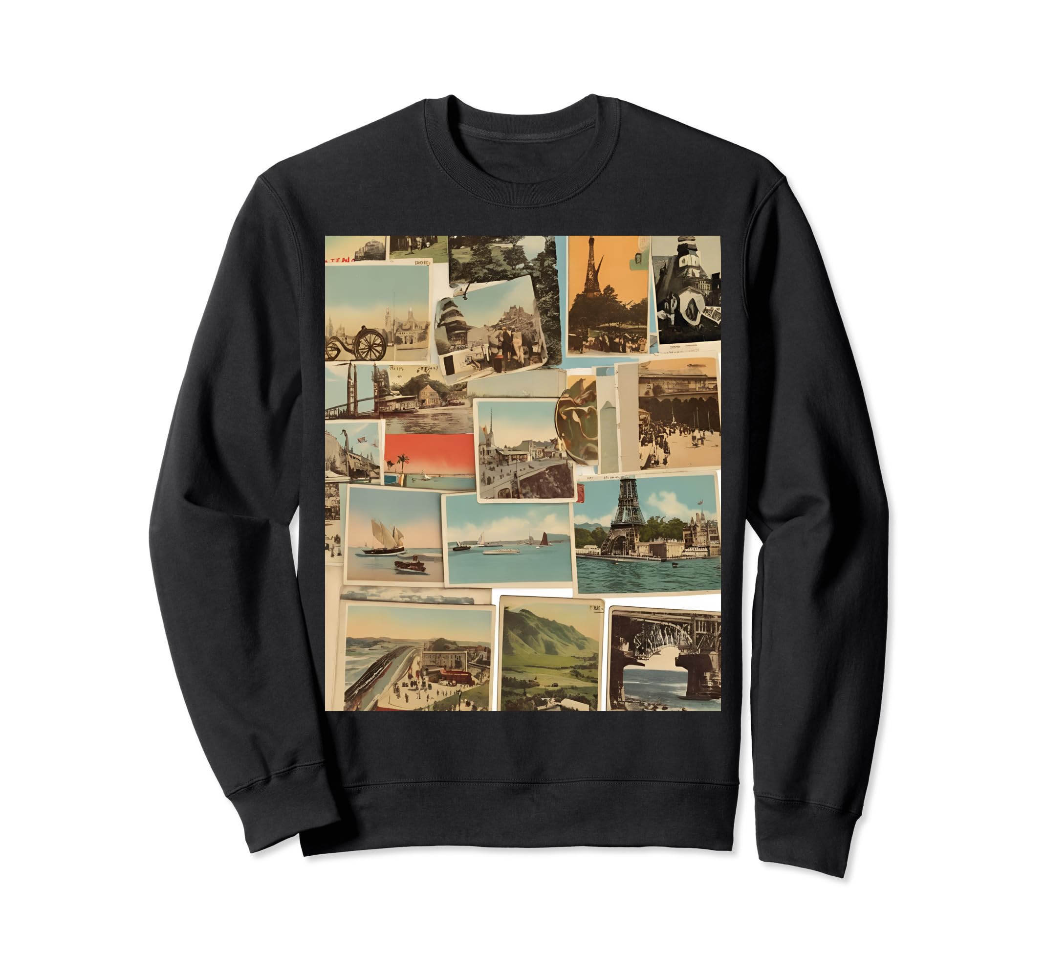 Travel Postcards Collection Sweatshirt - Graphic Print for Adults - T-Shirt, Sweatshirt, Hoodie