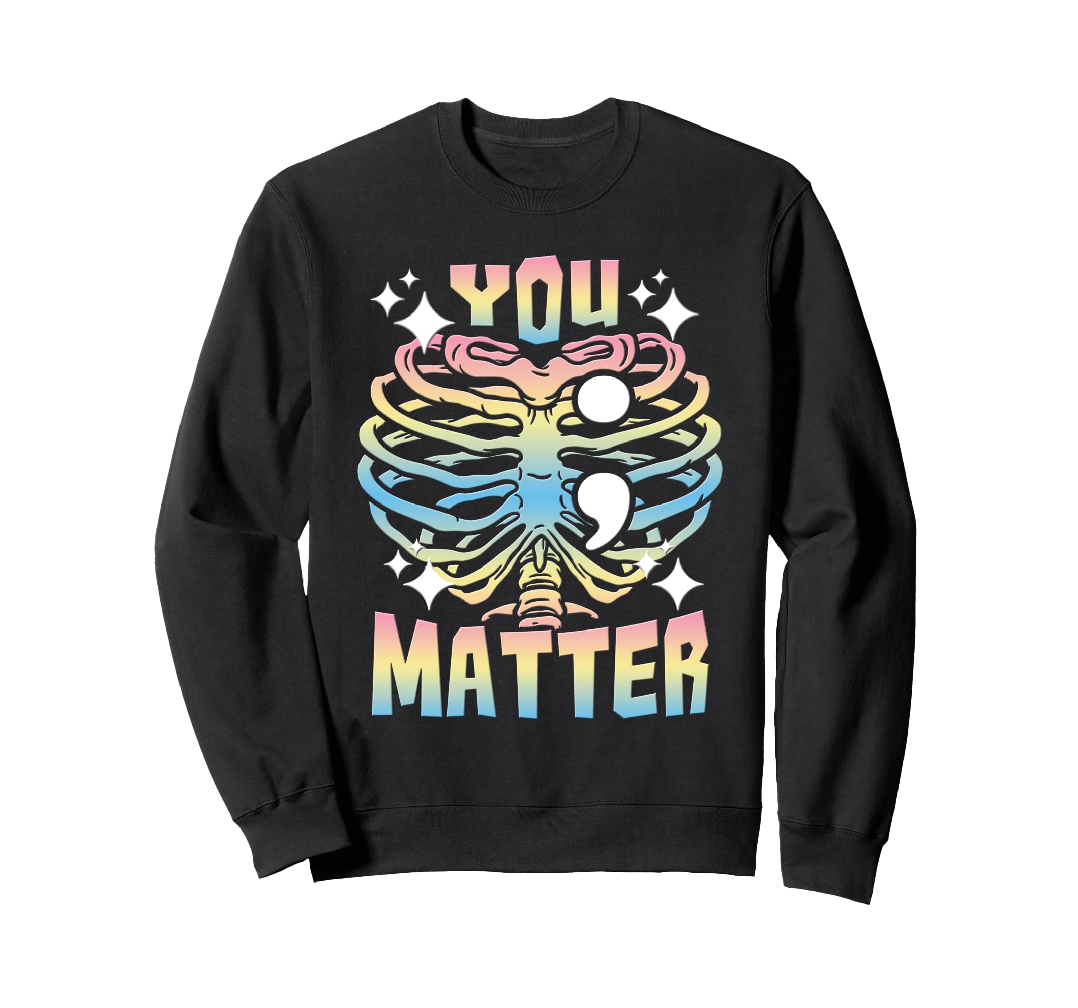 Mental Health Semi Colon Sweatshirt - Novelty Apparel Unisex - T-Shirt, Sweatshirt, Hoodie