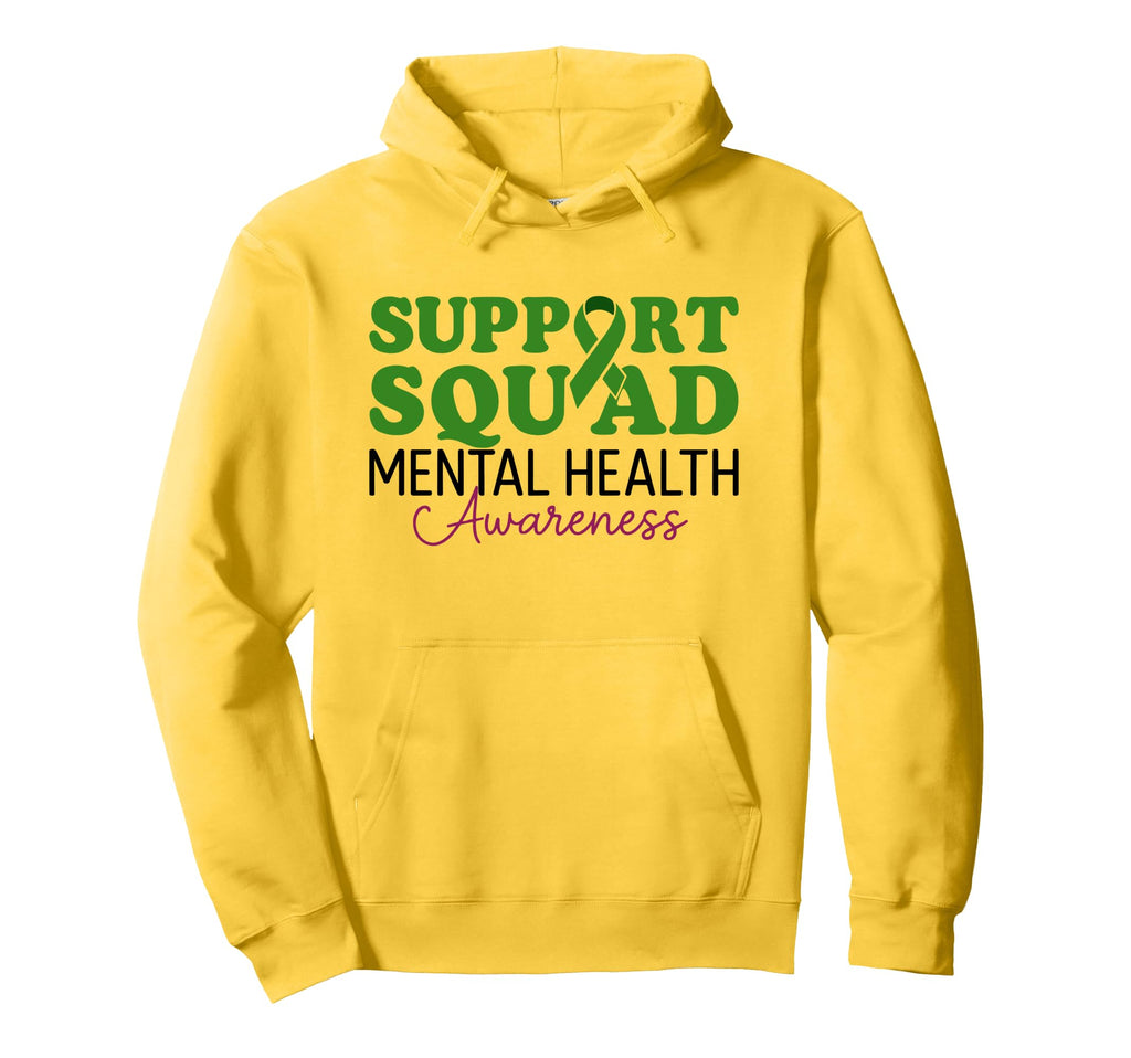 Support Squad Mental Health Awareness Hoodie - Unique Graphic Men Women - T-Shirt, Sweatshirt, Hoodie