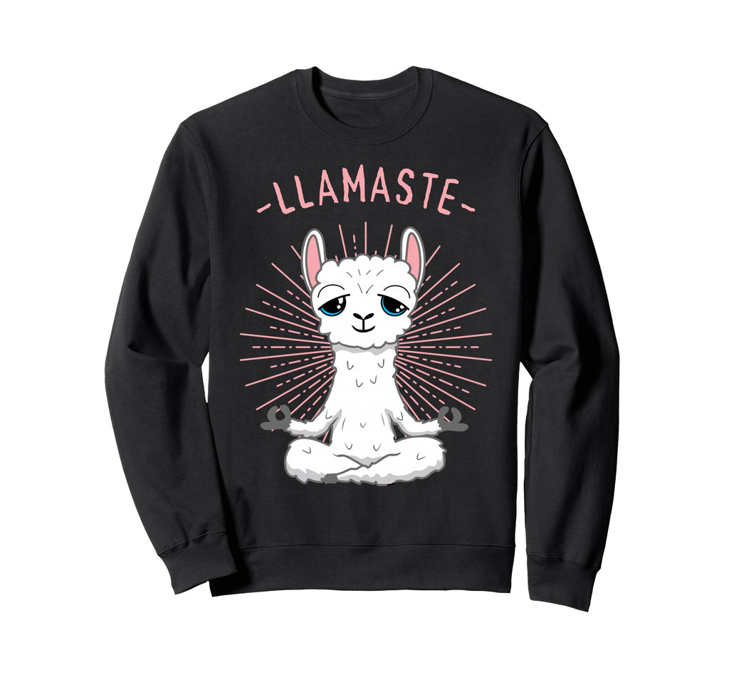 Funny Llamaste Llama Yoga Meditation Sweatshirt - Graphic Print for Adults - T-Shirt, Sweatshirt, Hoodie