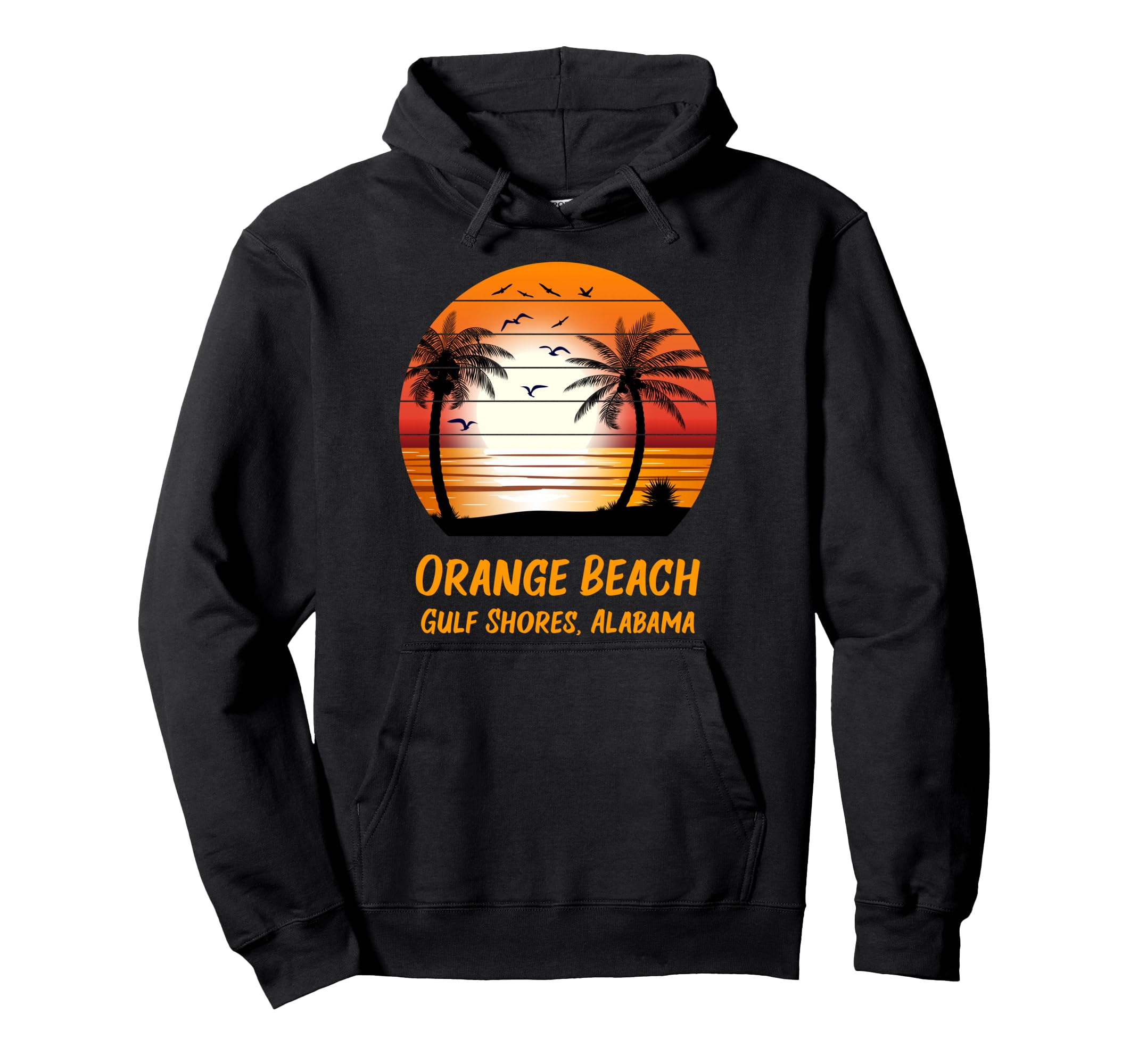 Orange Beach Gulf Shores Alabama Sunset Hoodie - Aesthetic Graphic Unisex - T-Shirt, Sweatshirt, Hoodie