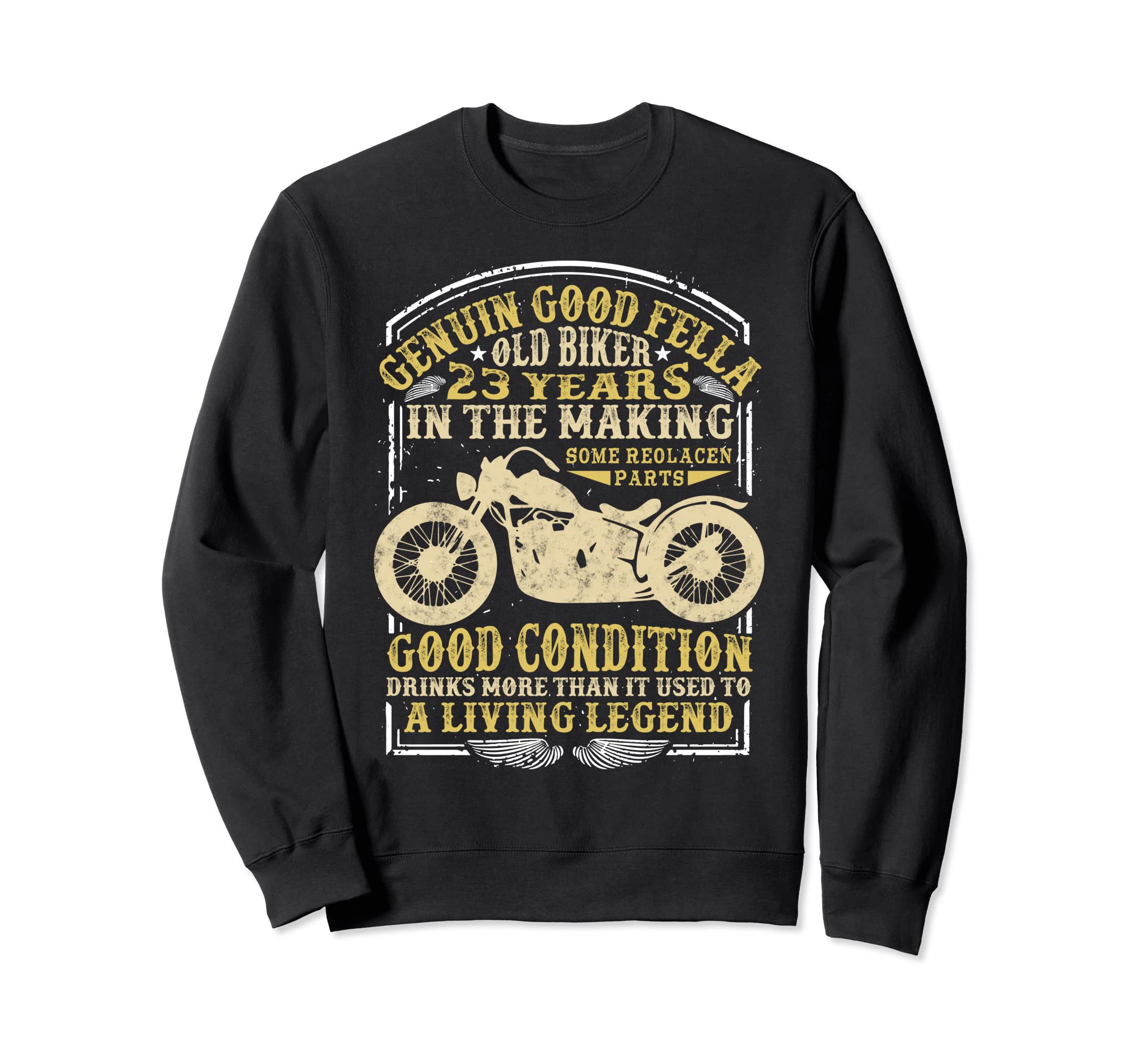 23 Years Old Biker Birthday Sweatshirt - Trendy Graphic Men Women - T-Shirt, Sweatshirt, Hoodie