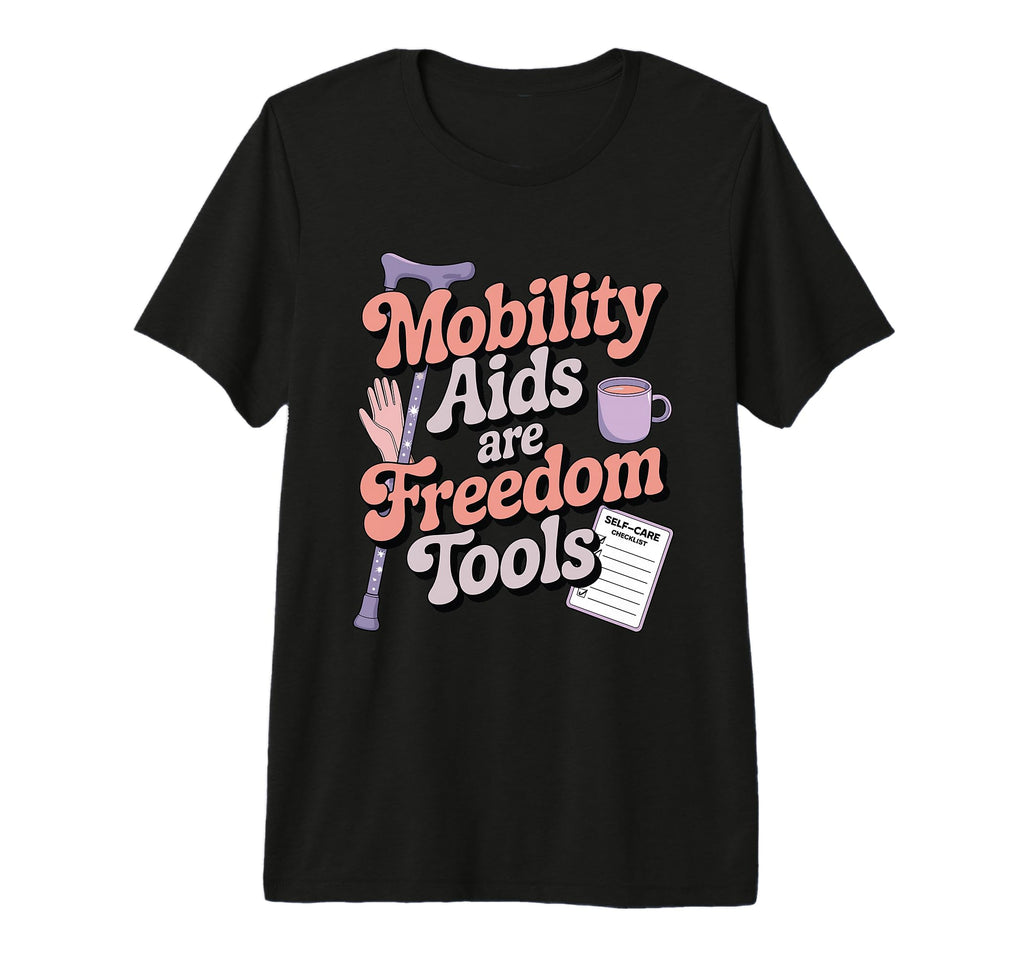 Mobility Aids Are Freedom Tools T-Shirt - Fun Novelty Design for Adults - T-Shirt, Sweatshirt, Hoodie