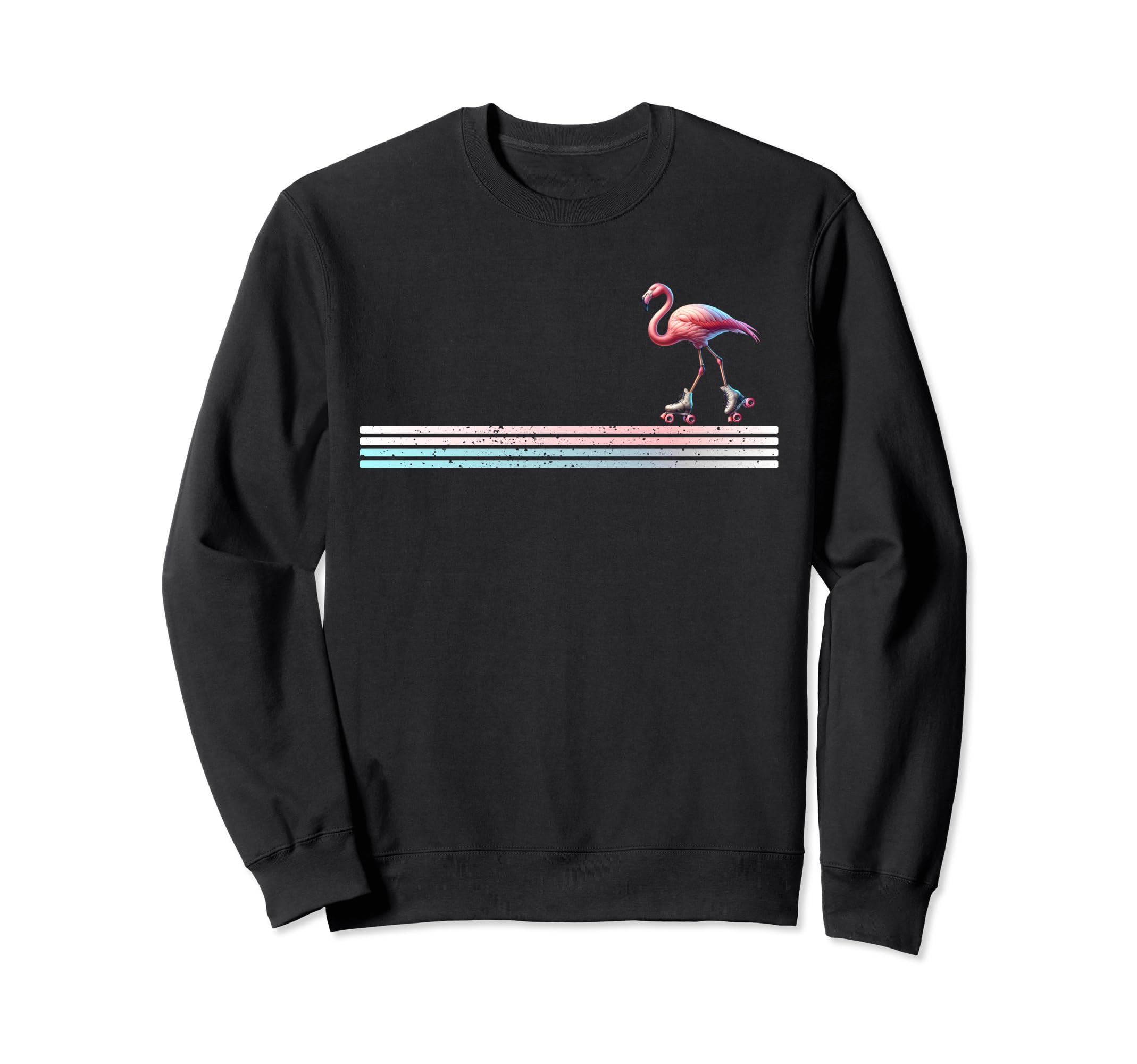 Roller Skating Flamingo Derby Skater Sweatshirt - Graphic Print Unisex - T-Shirt, Sweatshirt, Hoodie