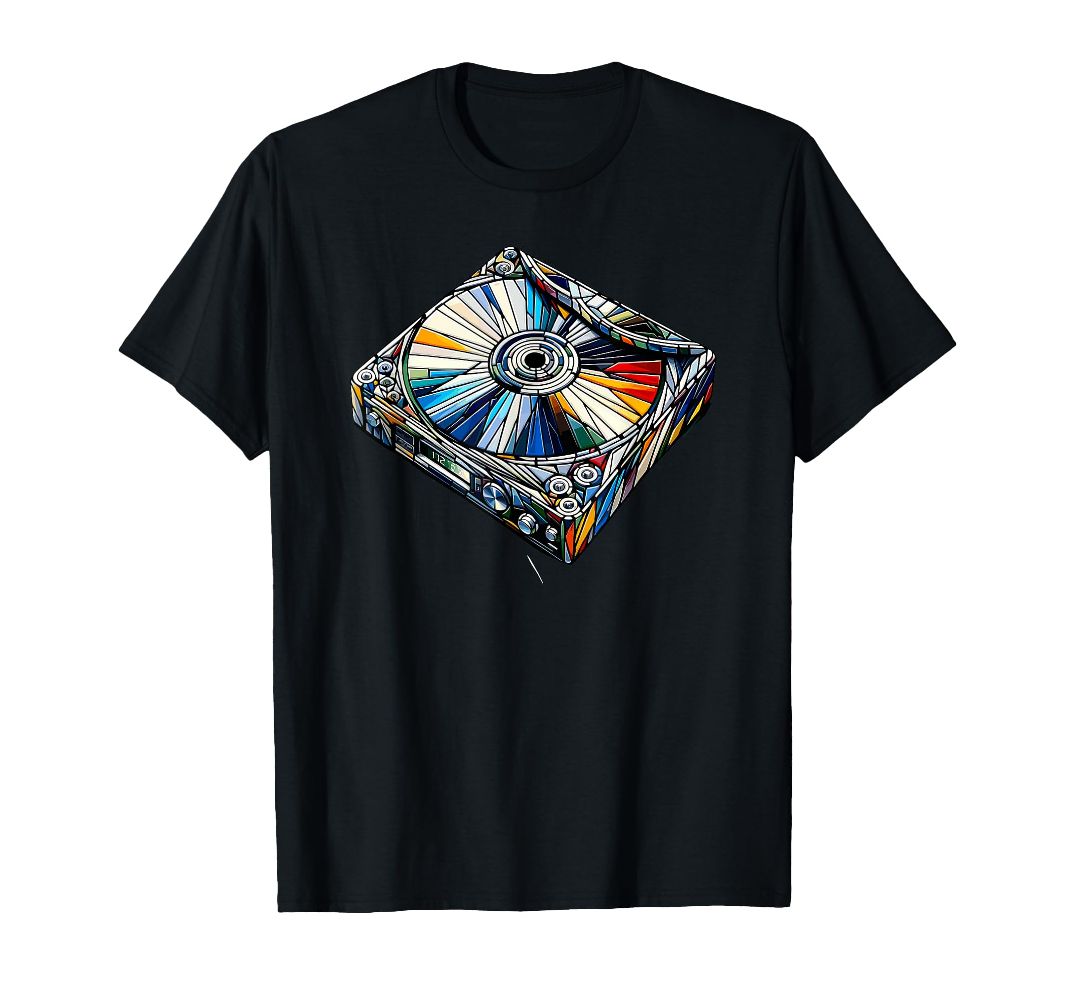 Polygon Art Vinyl Record Player Music T-Shirt - Casual Everyday Wear Unisex - T-Shirt, Sweatshirt, Hoodie