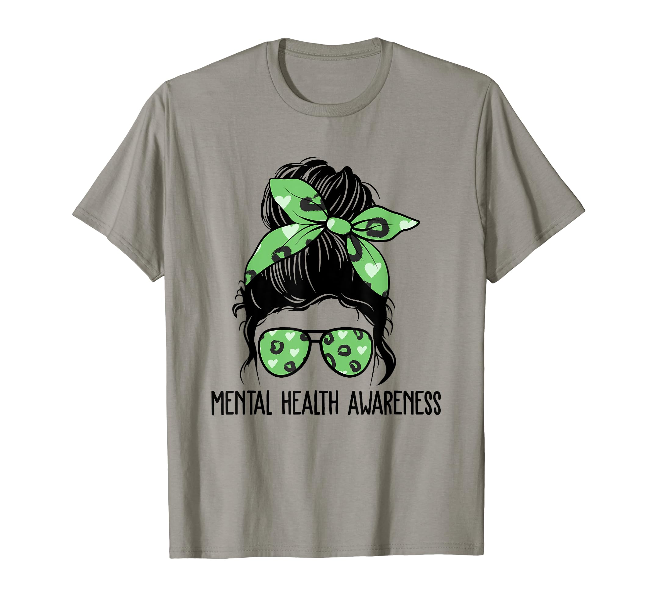 Messy Bun Mental Health Awareness T-Shirt - Unique Graphic for Adults - T-Shirt, Sweatshirt, Hoodie