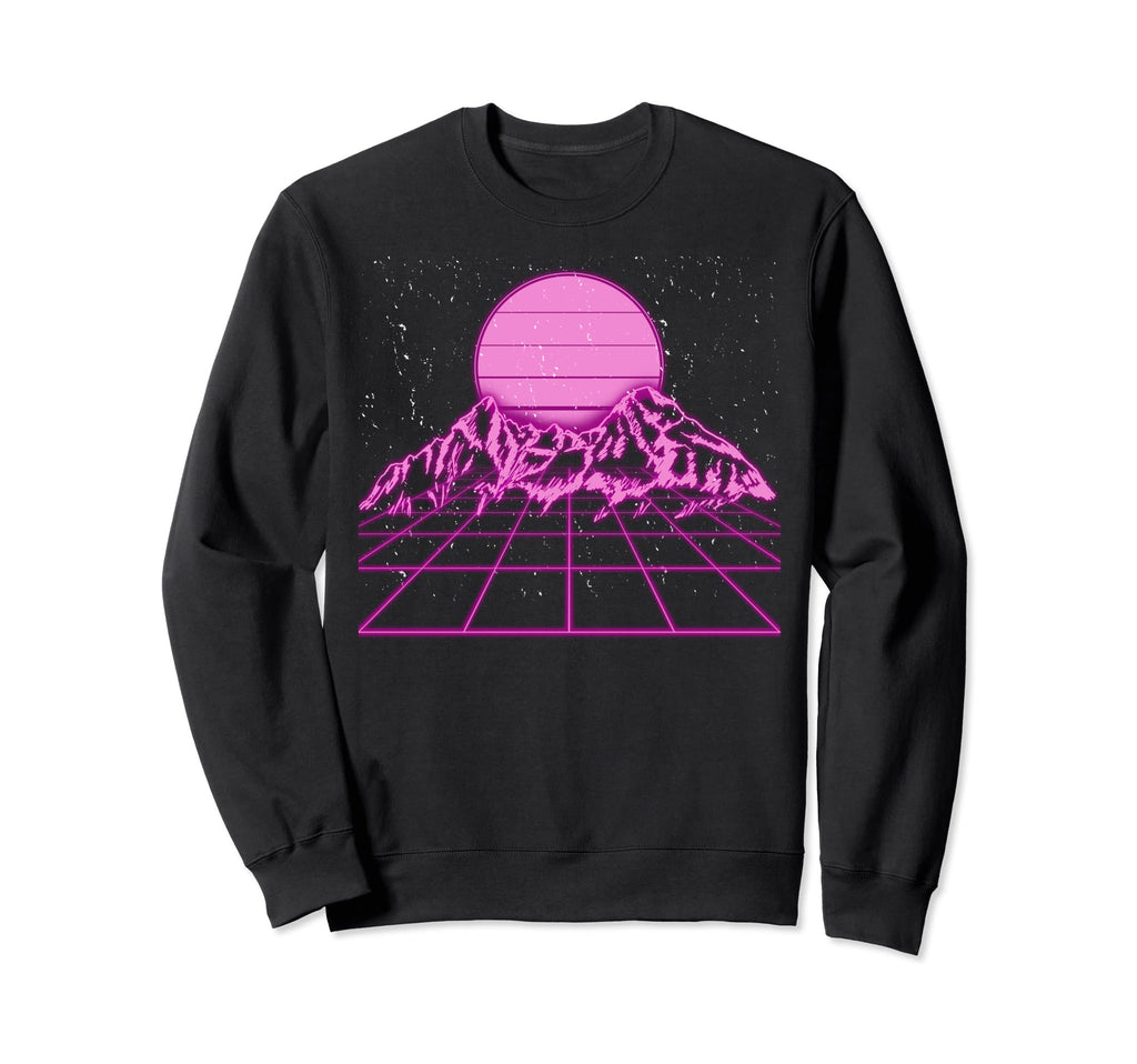 Sunset Mountains Vaporwave Sweatshirt - Novelty Apparel Unisex - T-Shirt, Sweatshirt, Hoodie