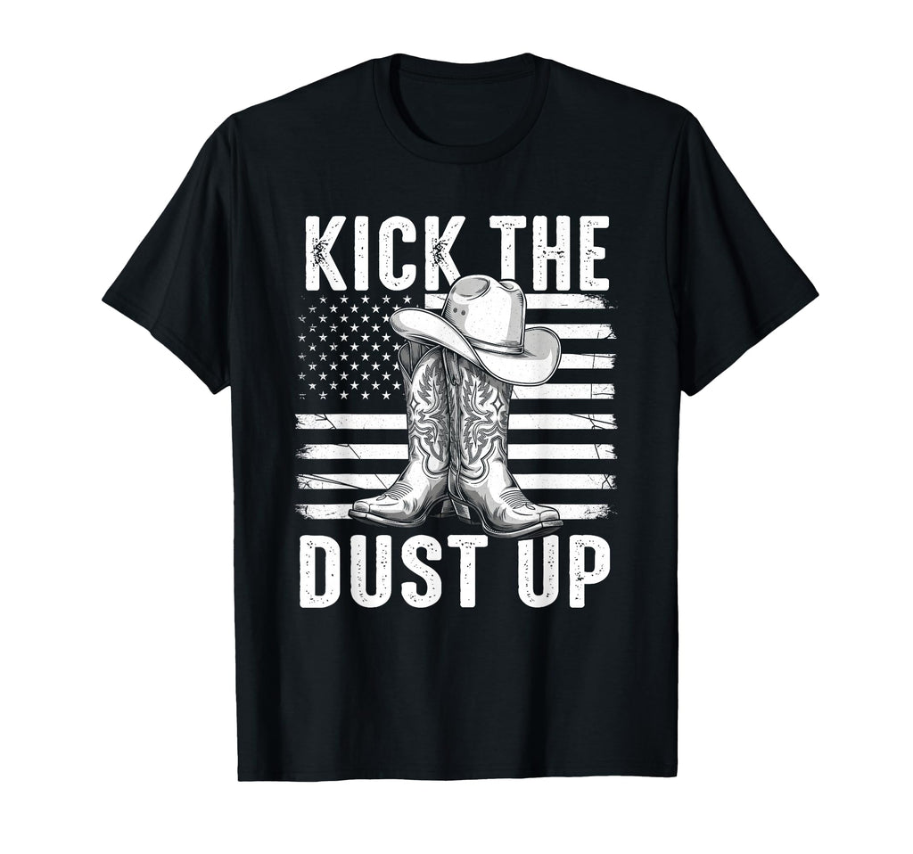 Kick Dust Up Western Cowboy Boots T-Shirt - Aesthetic Graphic for Adults - T-Shirt, Sweatshirt, Hoodie