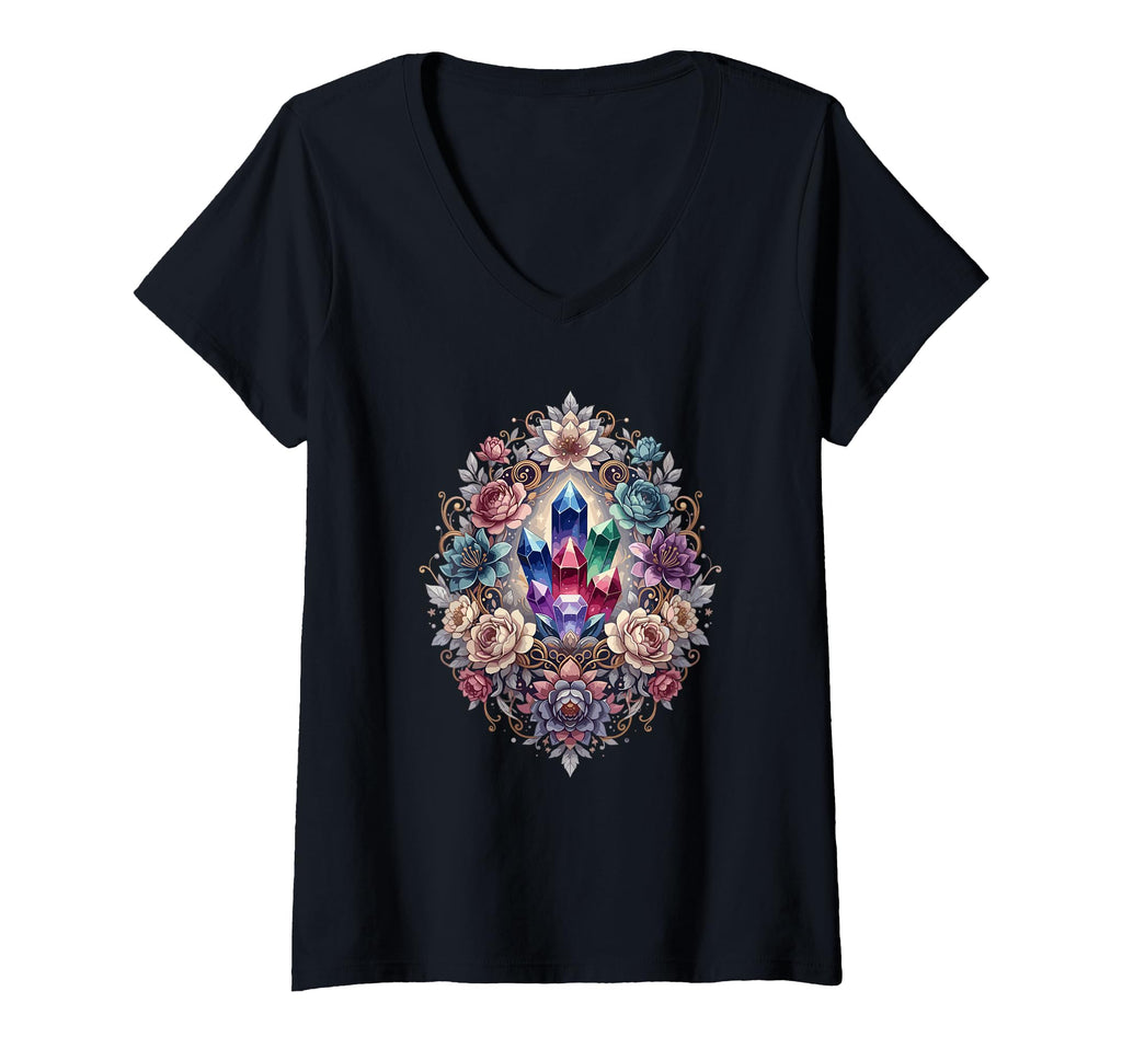 Womens Colorful Crystal Cluster T-Shirt - Custom Art Print for Adults - T-Shirt, Sweatshirt, Hoodie