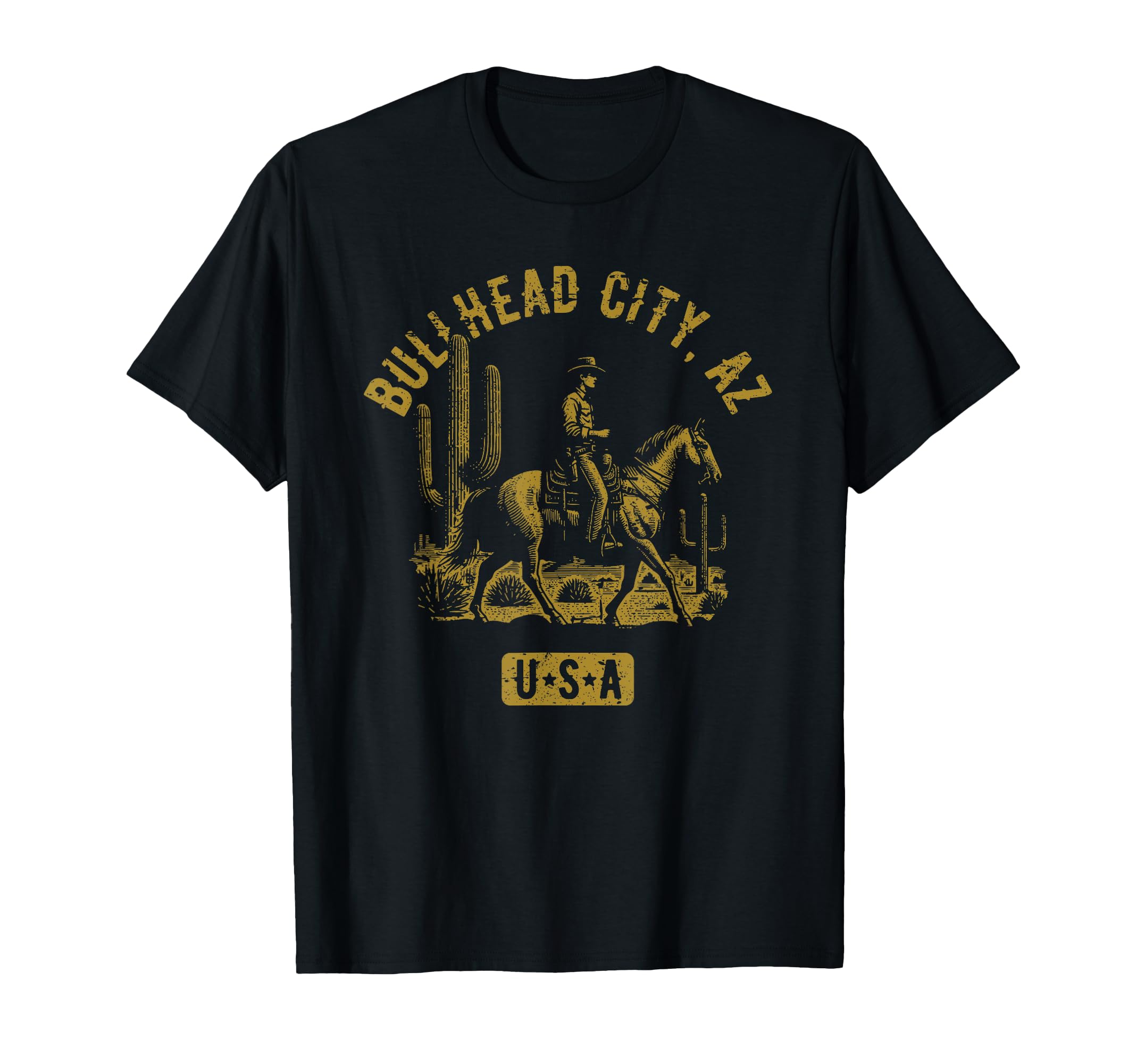 Bullhead City Az Usa Cowboy Horse T-Shirt - Unique Graphic for Adults - T-Shirt, Sweatshirt, Hoodie
