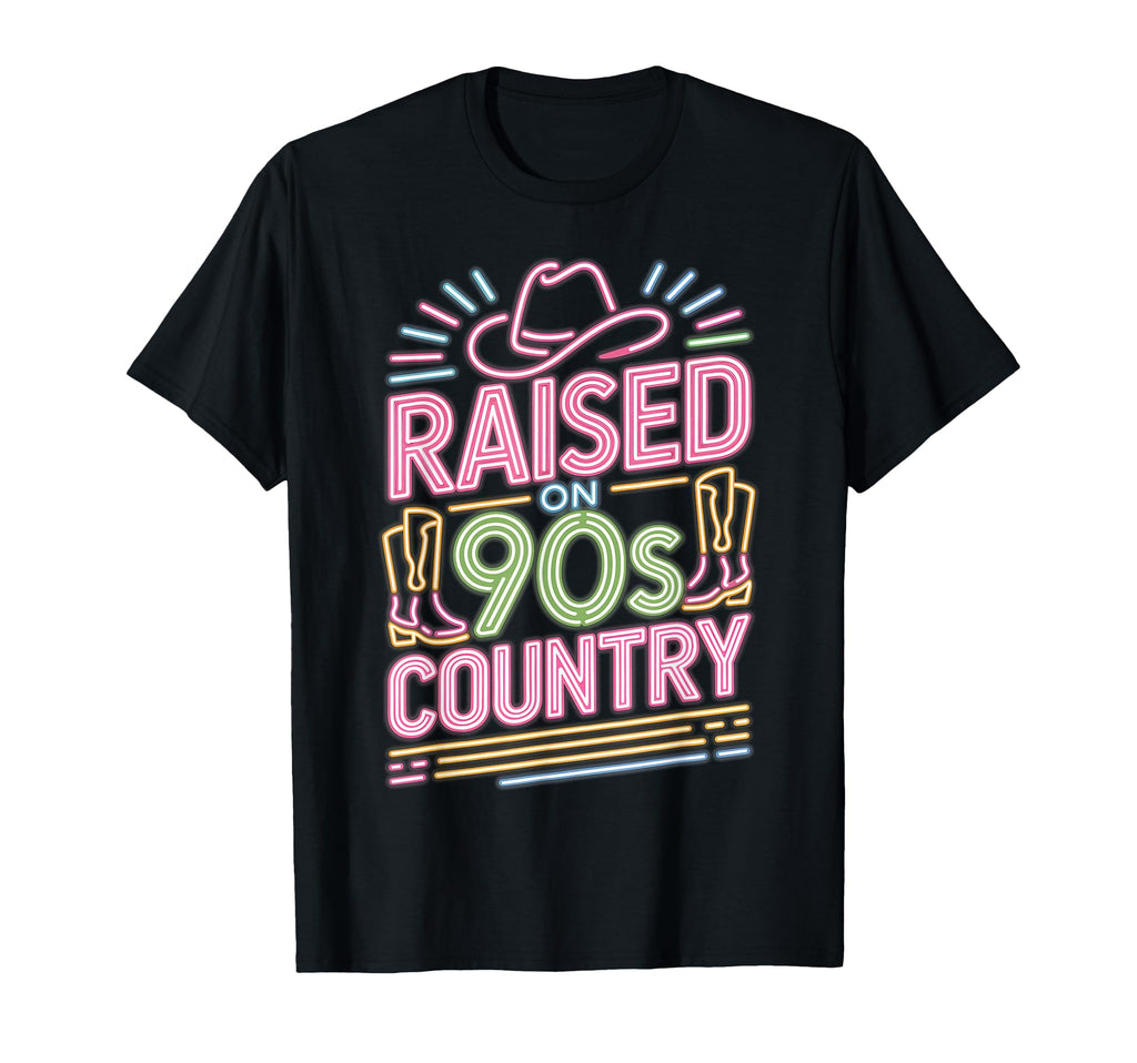 Western Cowboy Boots Hat Raised 90S T-Shirt - Unique Graphic for Adults - T-Shirt, Sweatshirt, Hoodie