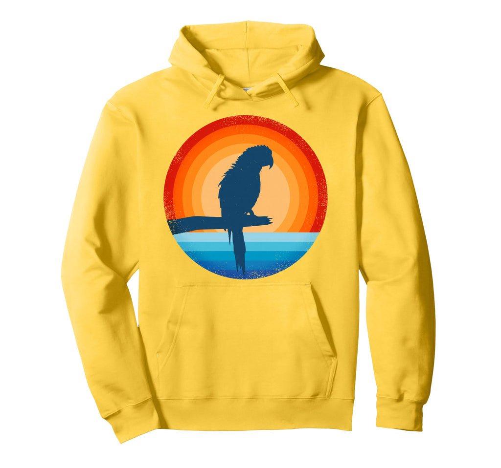 Parrot 60S 70S Sunset Bird Lovers Hoodie - Novelty Apparel for Adults - T-Shirt, Sweatshirt, Hoodie
