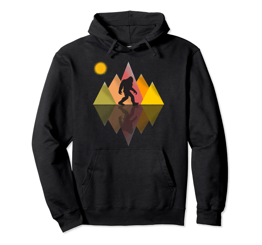Bigfoot Mountain Sunset Hiking Outdoors Hoodie - Novelty Apparel Unisex - T-Shirt, Sweatshirt, Hoodie