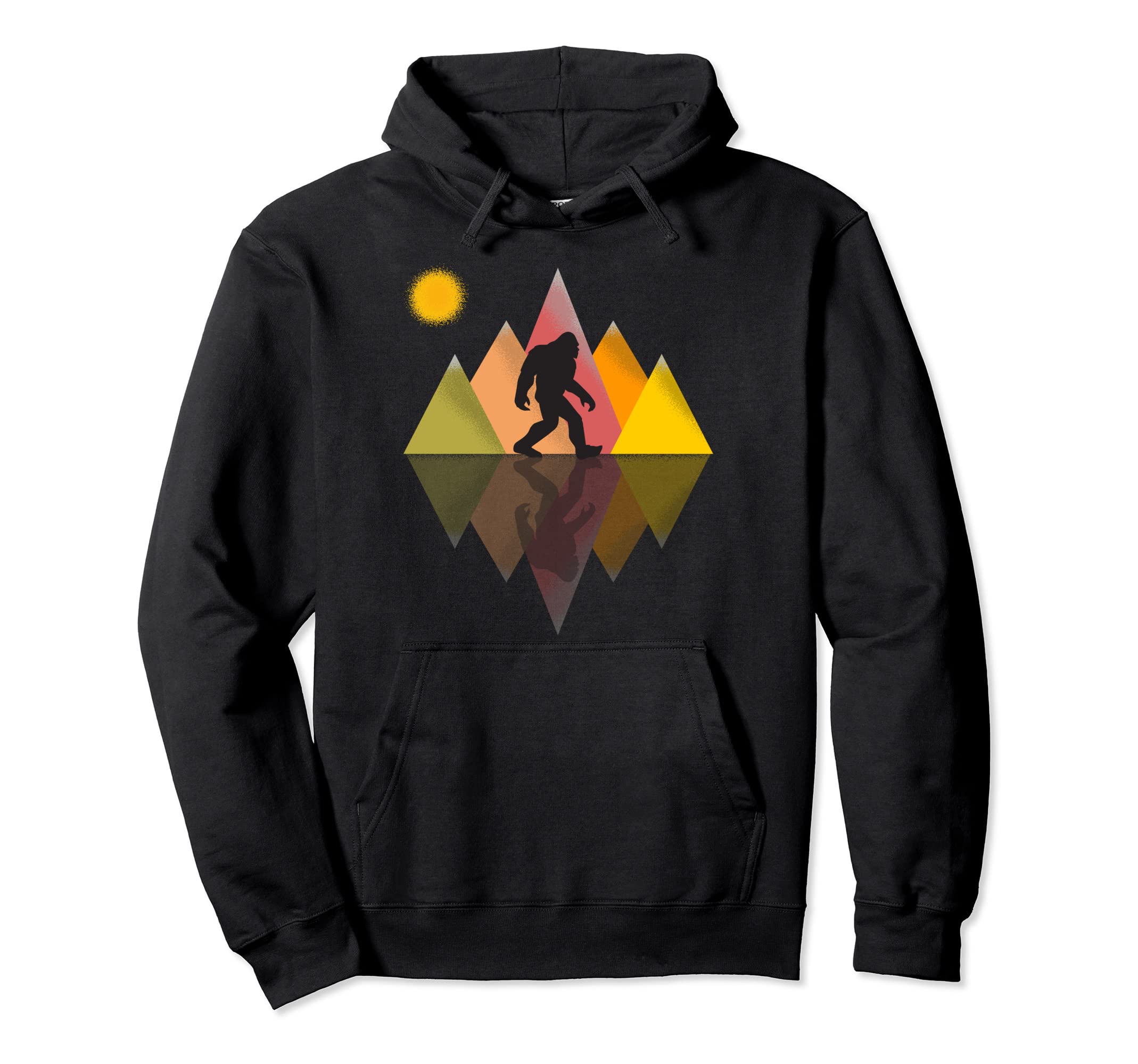 Bigfoot Mountain Sunset Hiking Outdoors Hoodie - Novelty Apparel Unisex - T-Shirt, Sweatshirt, Hoodie