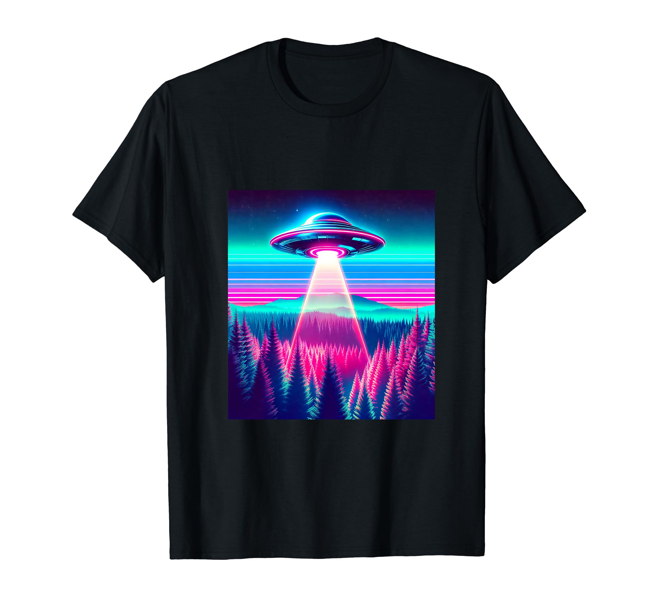Ufo Believe Vaporwave Aesthetic T-Shirt - Custom Art Print for Adults - T-Shirt, Sweatshirt, Hoodie
