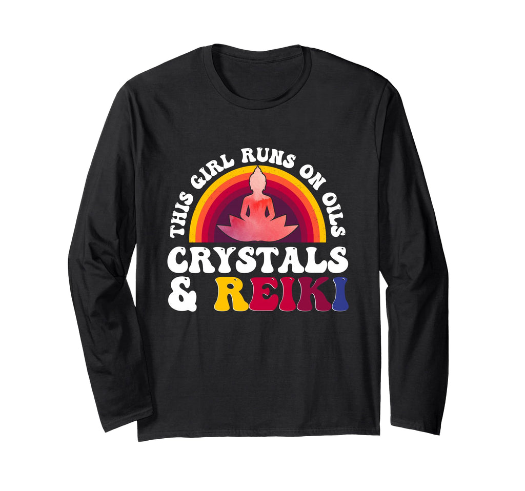 This Runs Oils Crystals And Reiki Yoga T-Shirt - Minimalist Print Men Women - T-Shirt, Sweatshirt, Hoodie