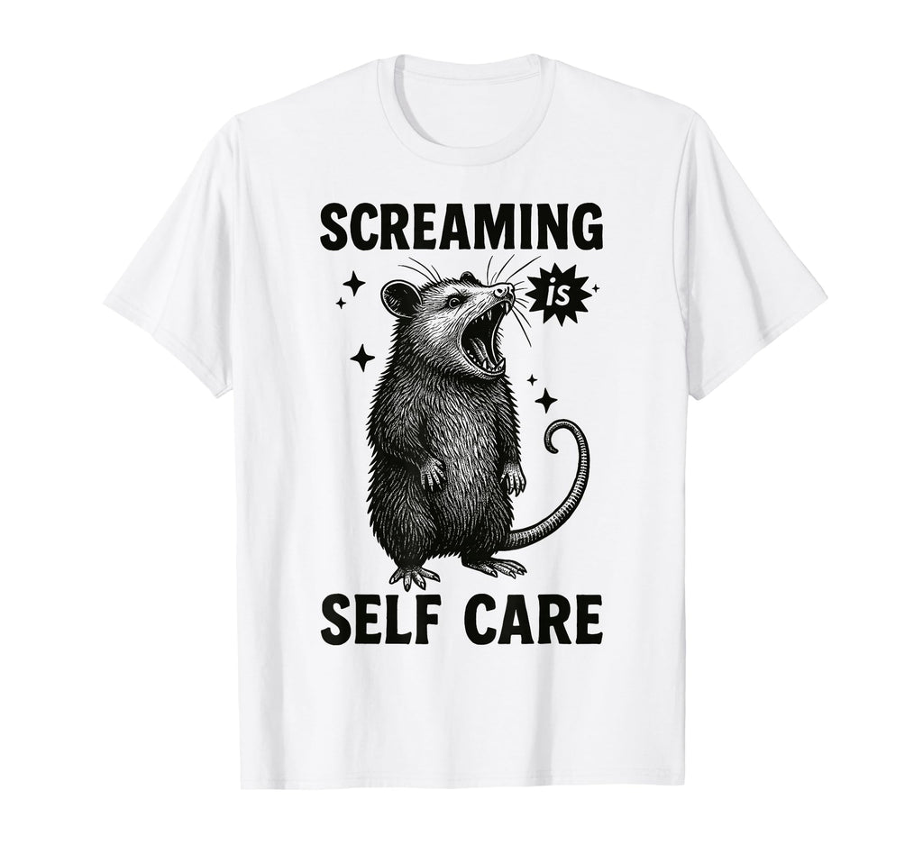 Funny Opossum Raccoon Screaming Is T-Shirt - Novelty Apparel for Adults - T-Shirt, Sweatshirt, Hoodie