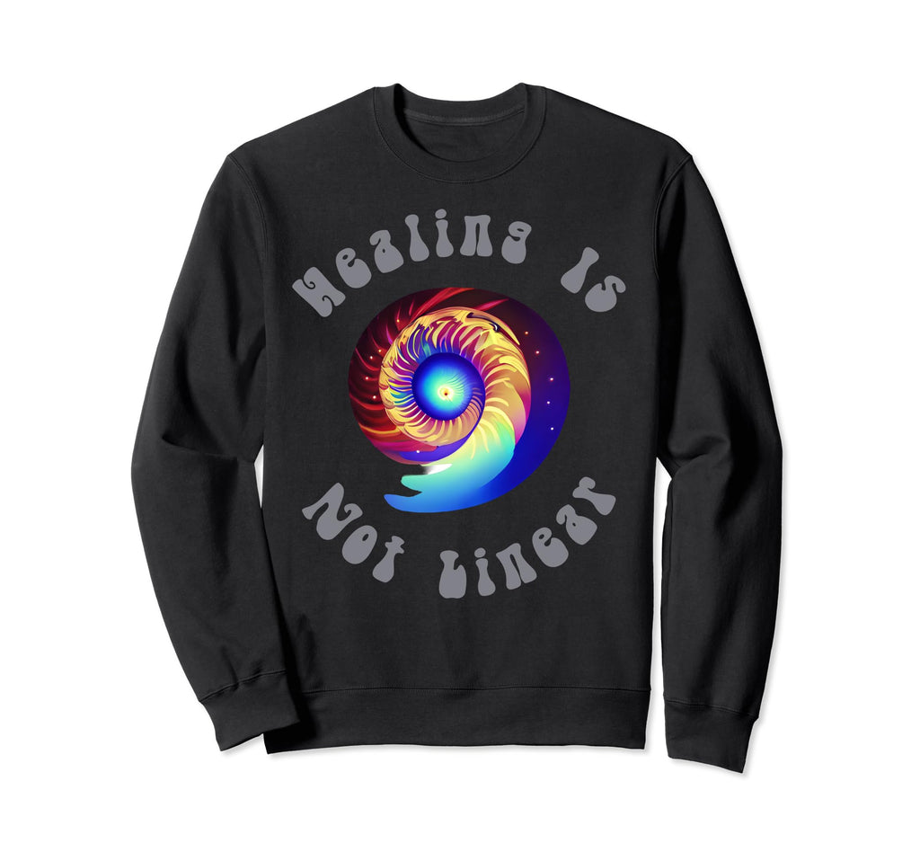 Healing Is Not Linear Mental Health Sweatshirt - Minimalist Print Men Women - T-Shirt, Sweatshirt, Hoodie