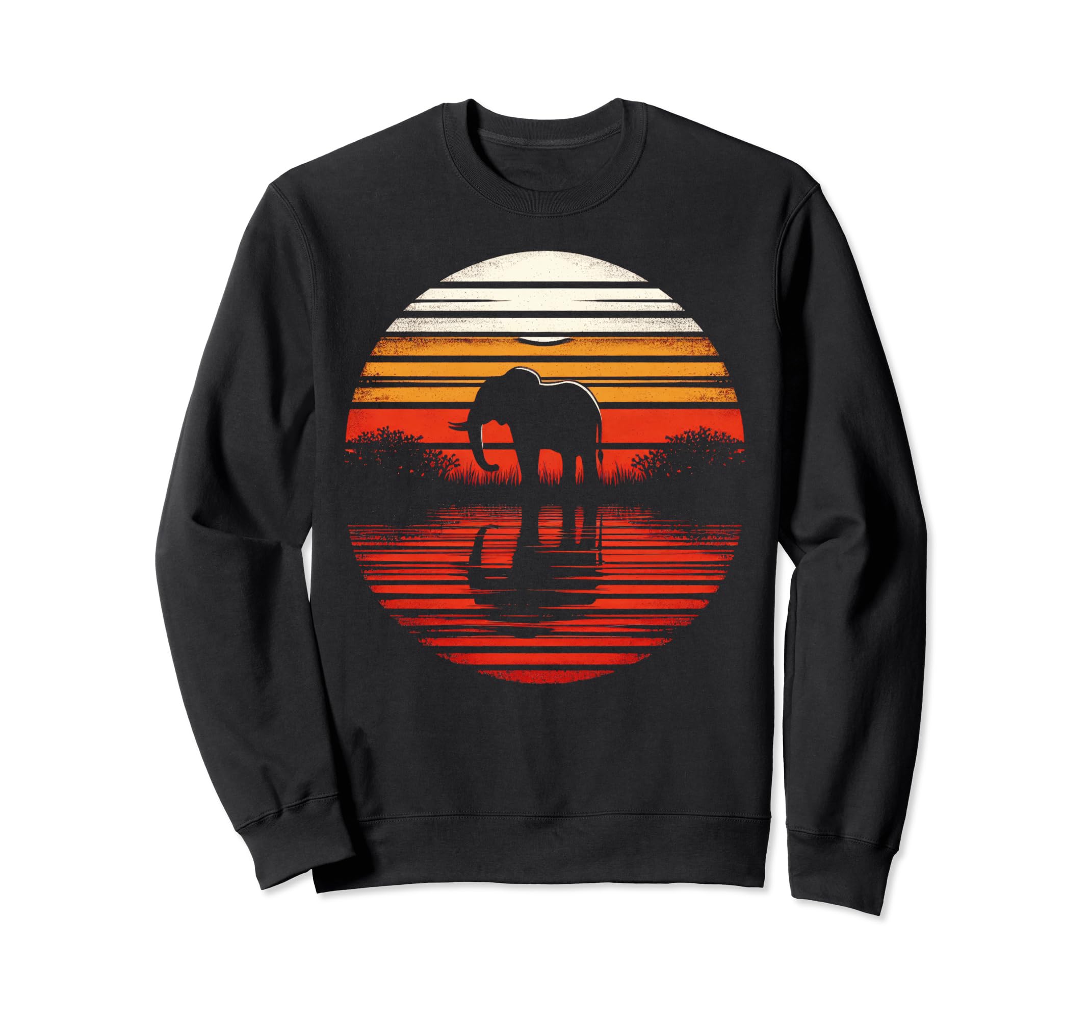 Elephant Sunset Safari 70S Sweatshirt - Casual Everyday Wear for Adults - T-Shirt, Sweatshirt, Hoodie